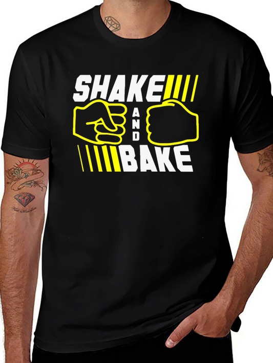 Shake and Bake Graphic Tee - Casual Black T-Shirt