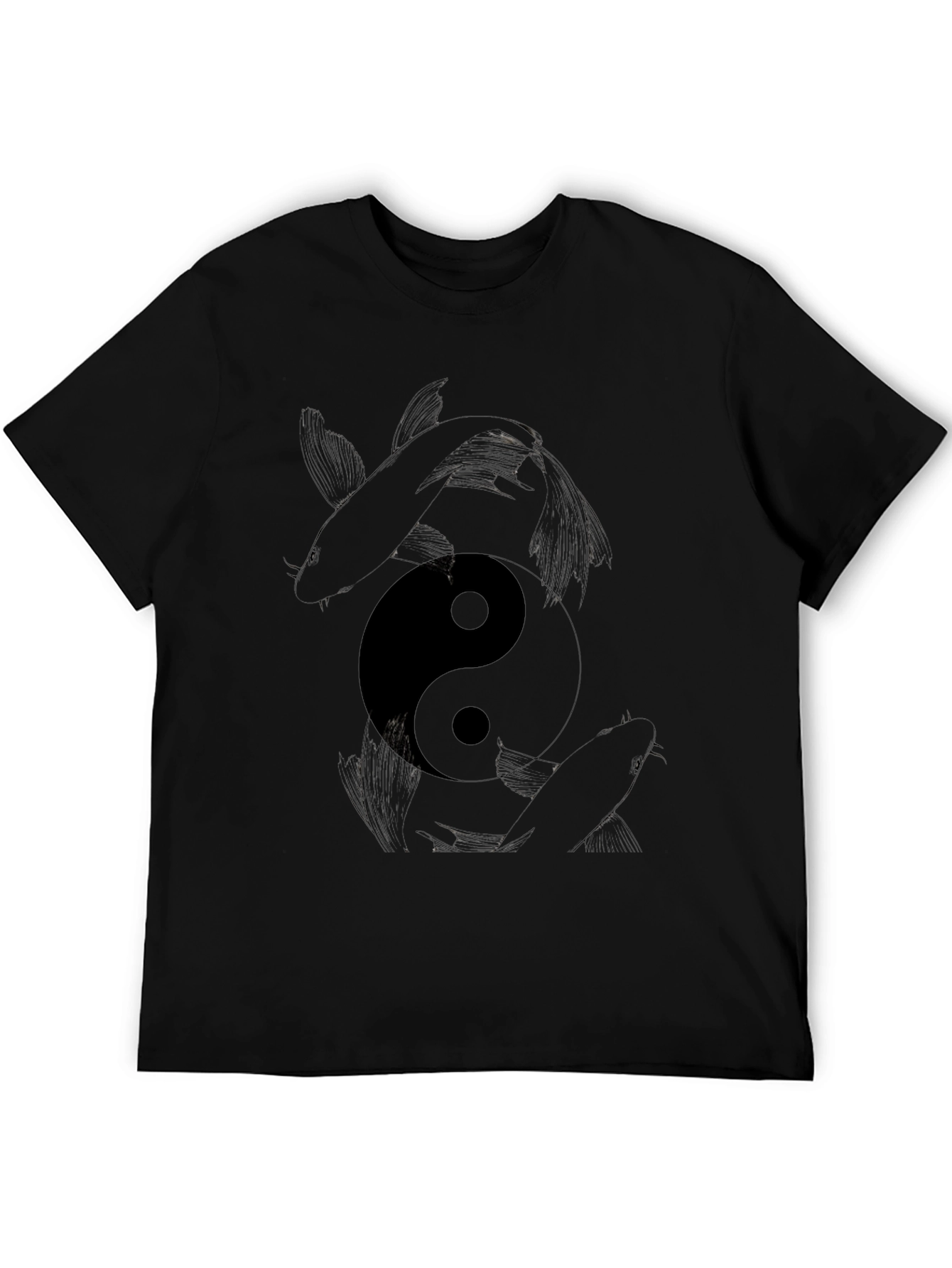 Yin Yang Koi Fish Graphic Print T-Shirt