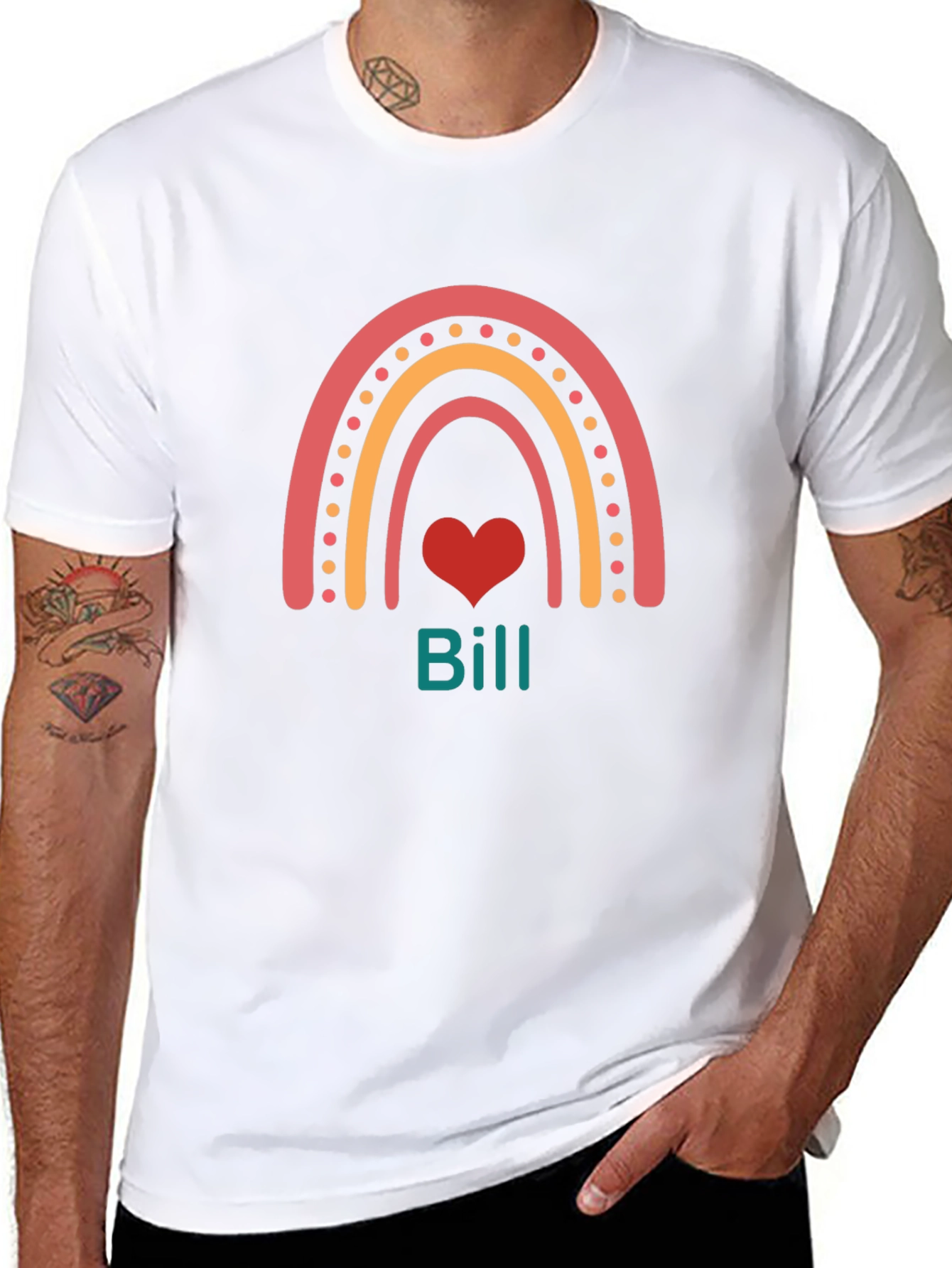 Rainbow Heart Personalized T-Shirt