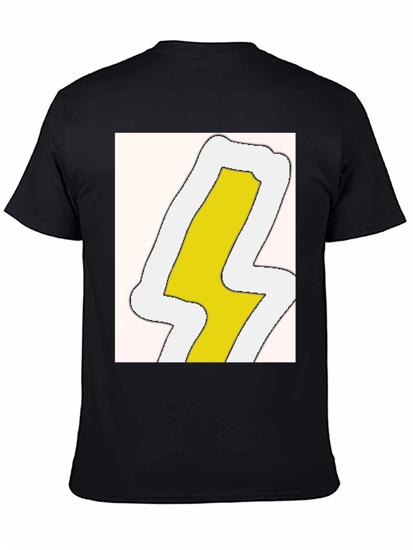 Lightning Bolt Graphic Tee - Black Cotton Blend