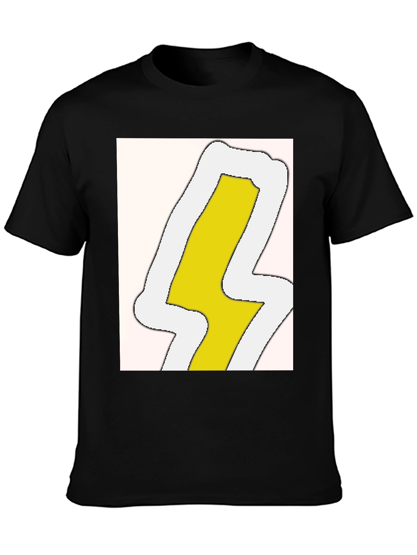 Lightning Bolt Graphic Tee - Black Cotton Blend