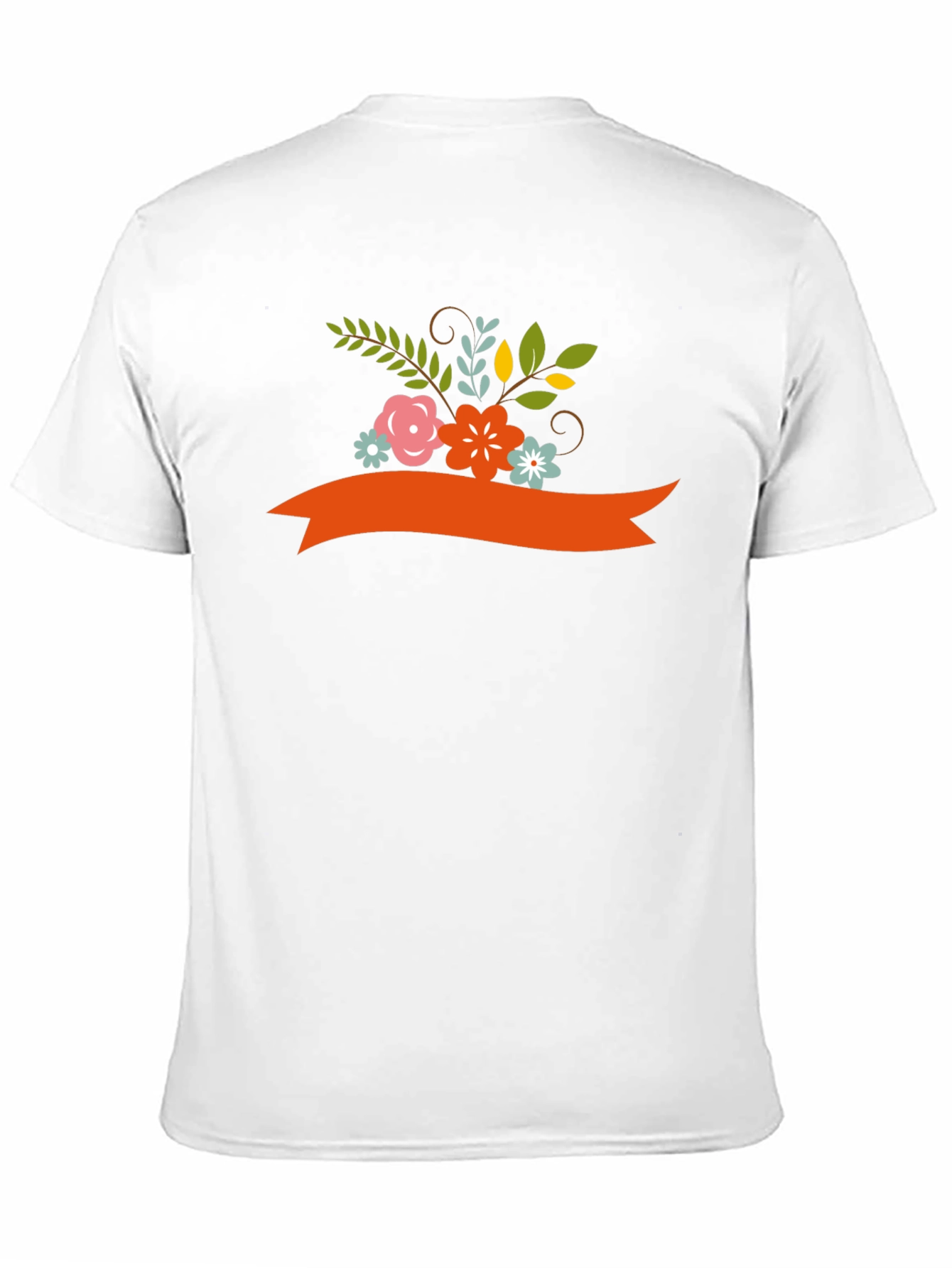 Floral Ribbon Graphic Tee - Black Cotton Blend