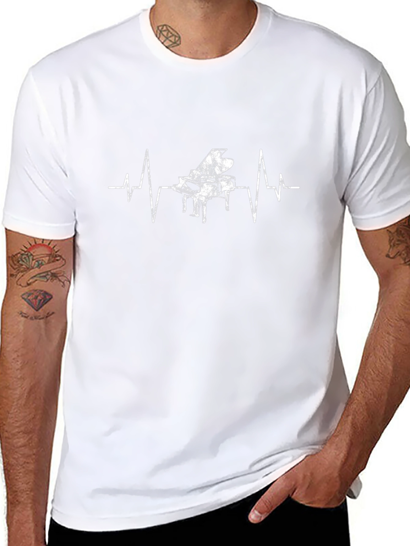 Piano Heartbeat T-Shirt - Musicians Style!