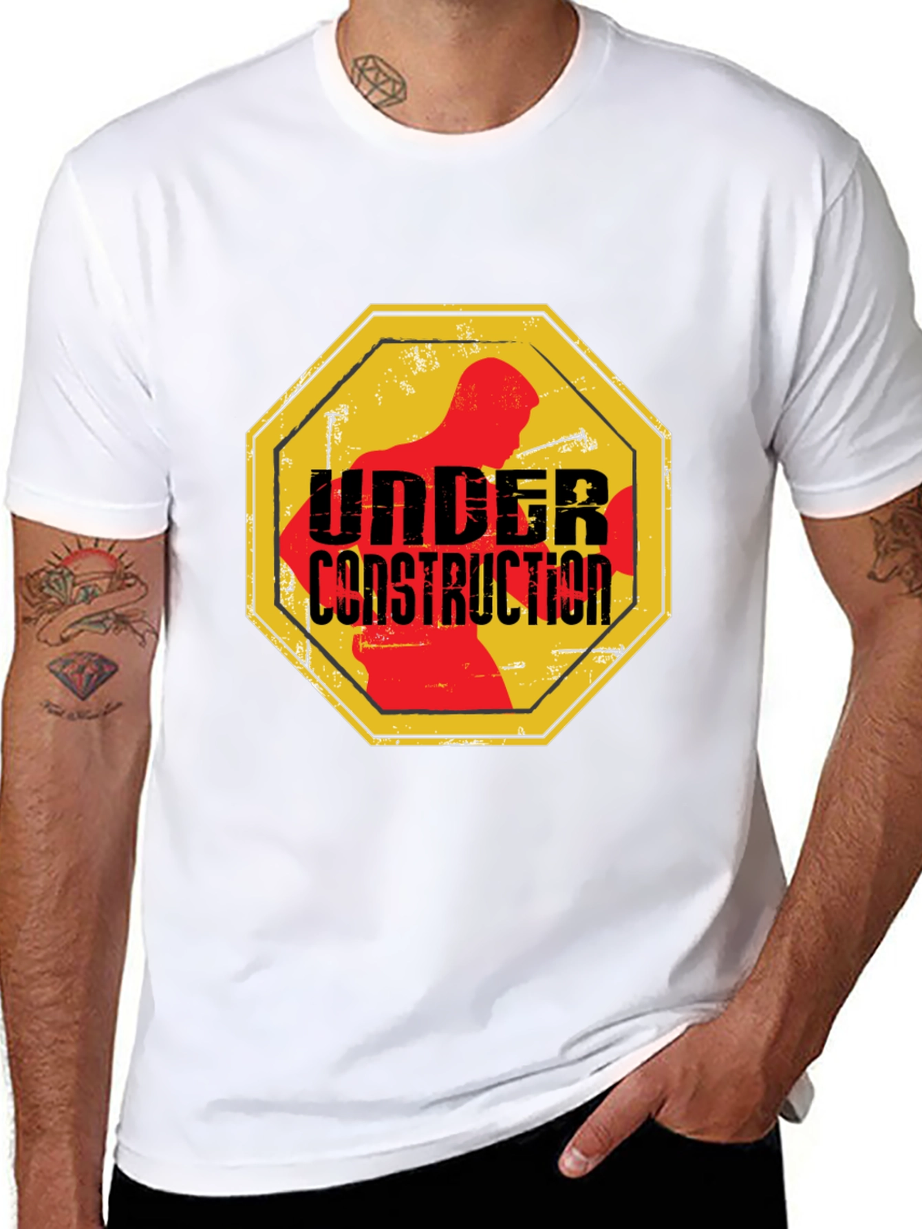 Under Construction Graphic Tee - Black