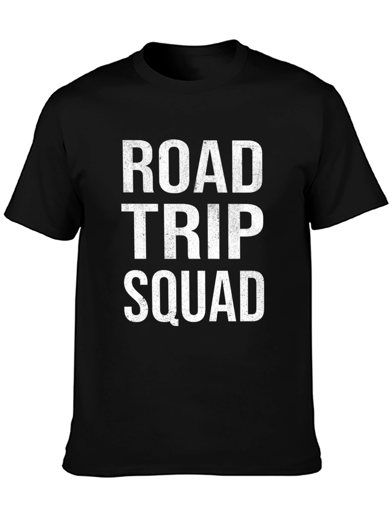 Road Trip Squad Graphic Tee - Black Cotton T-Shirt