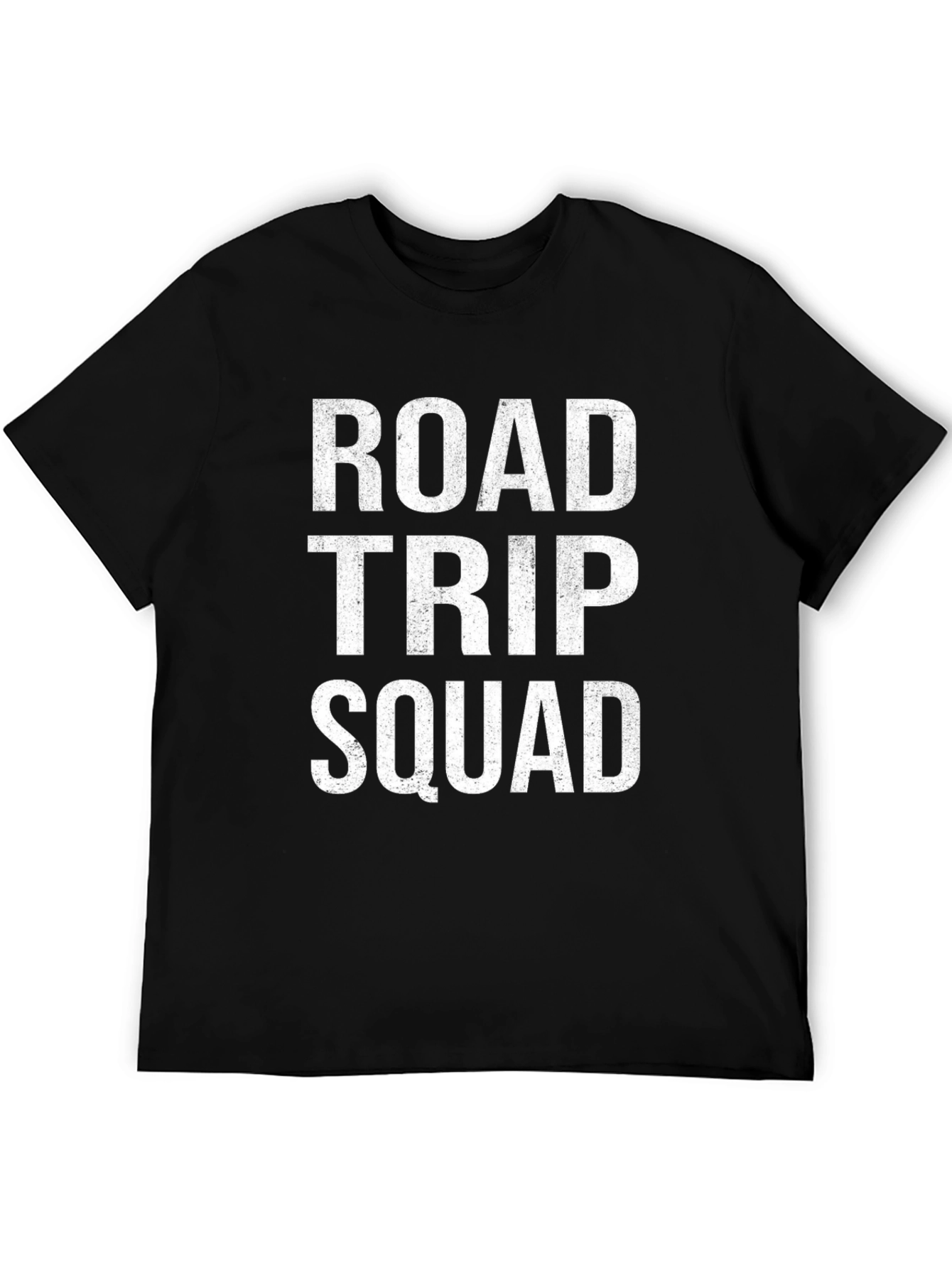 Road Trip Squad Graphic Tee - Black Cotton T-Shirt