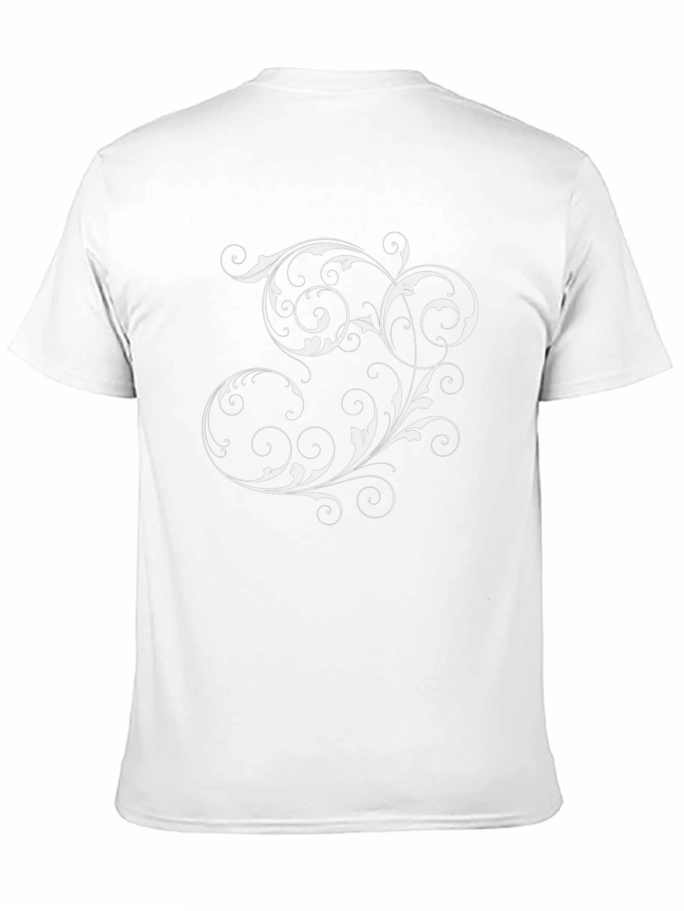 Elegant Swirl Graphic Tee - Black Cotton Comfort