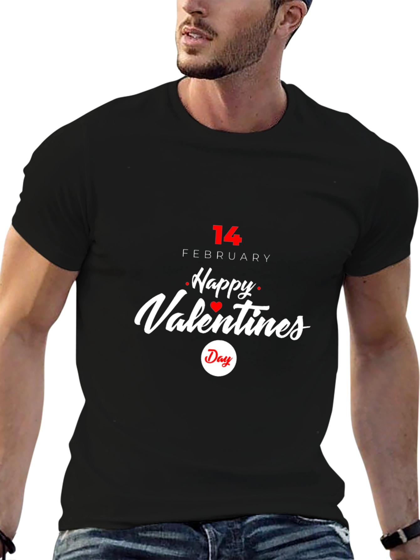 Happy Valentines Day Black T-Shirt