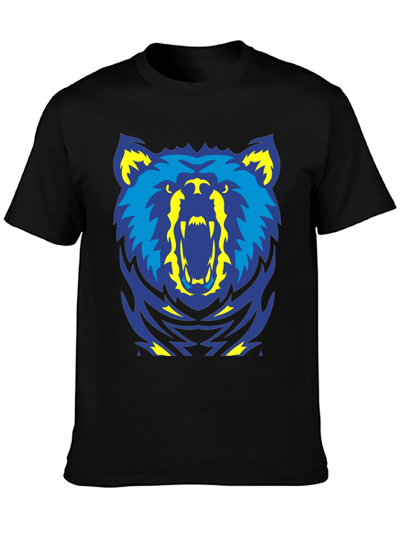 Bold Bear Graphic Tee - Black Cotton