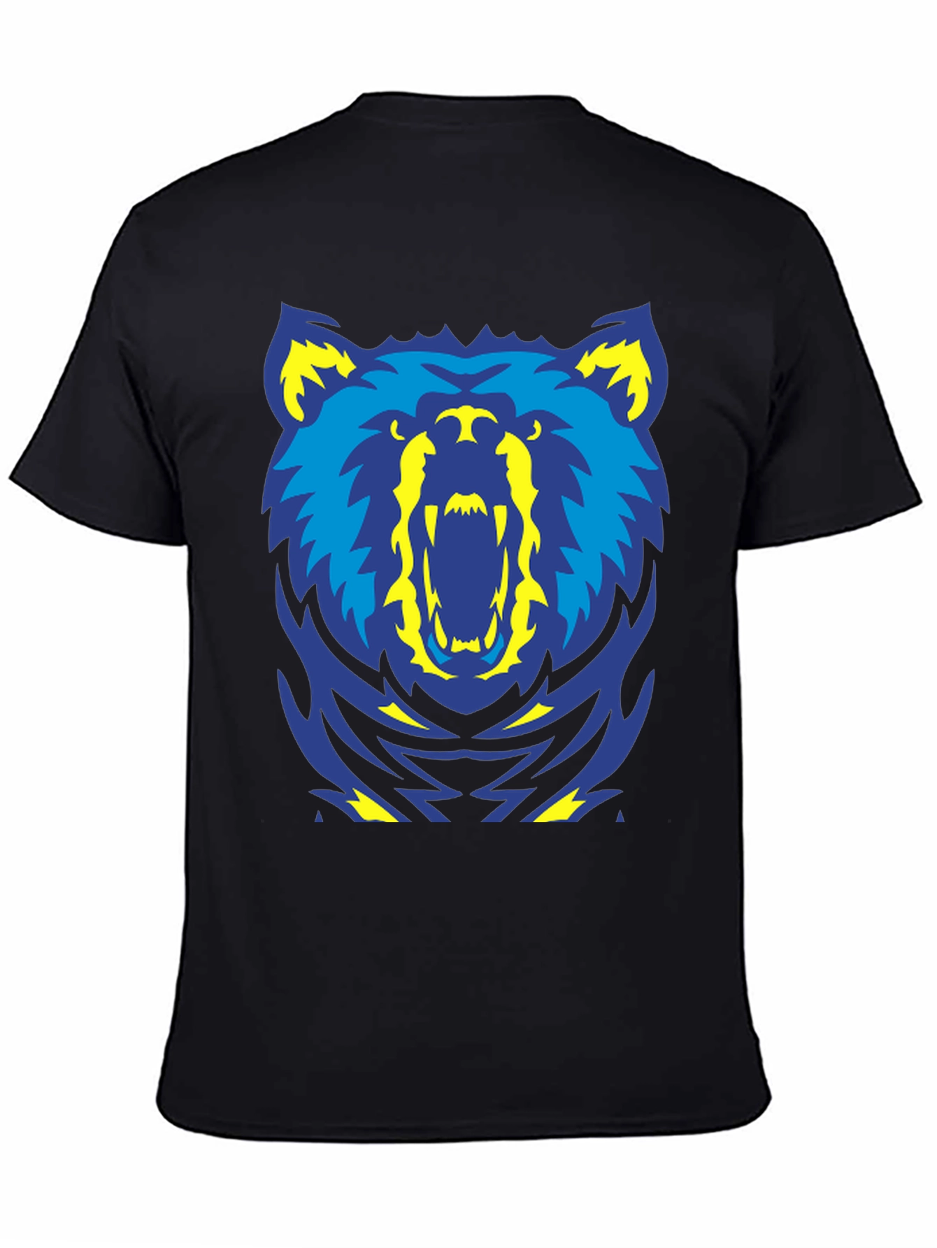 Bold Bear Graphic Tee - Black Cotton