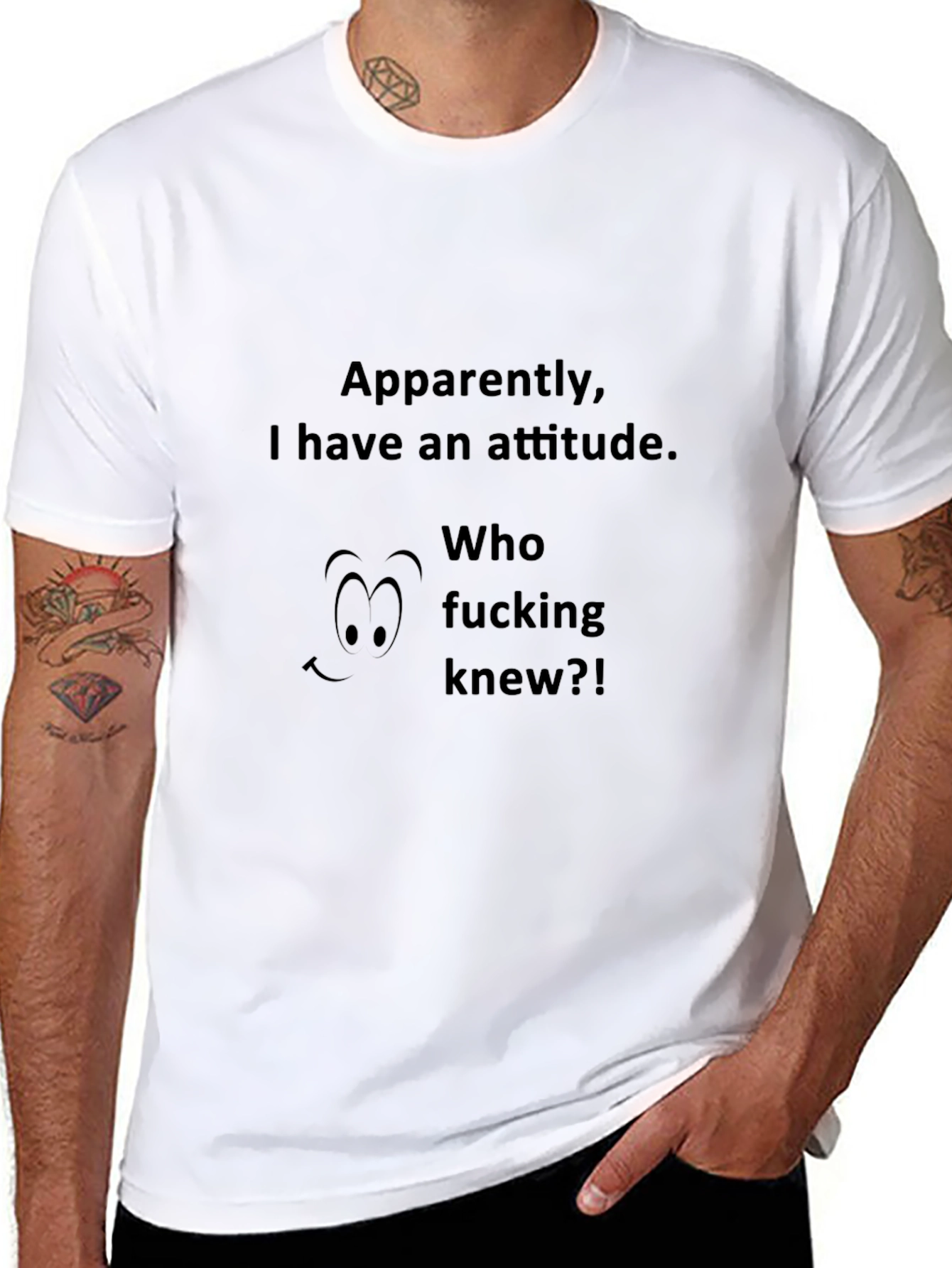 Sarcastic Attitude Graphic Tee - Black