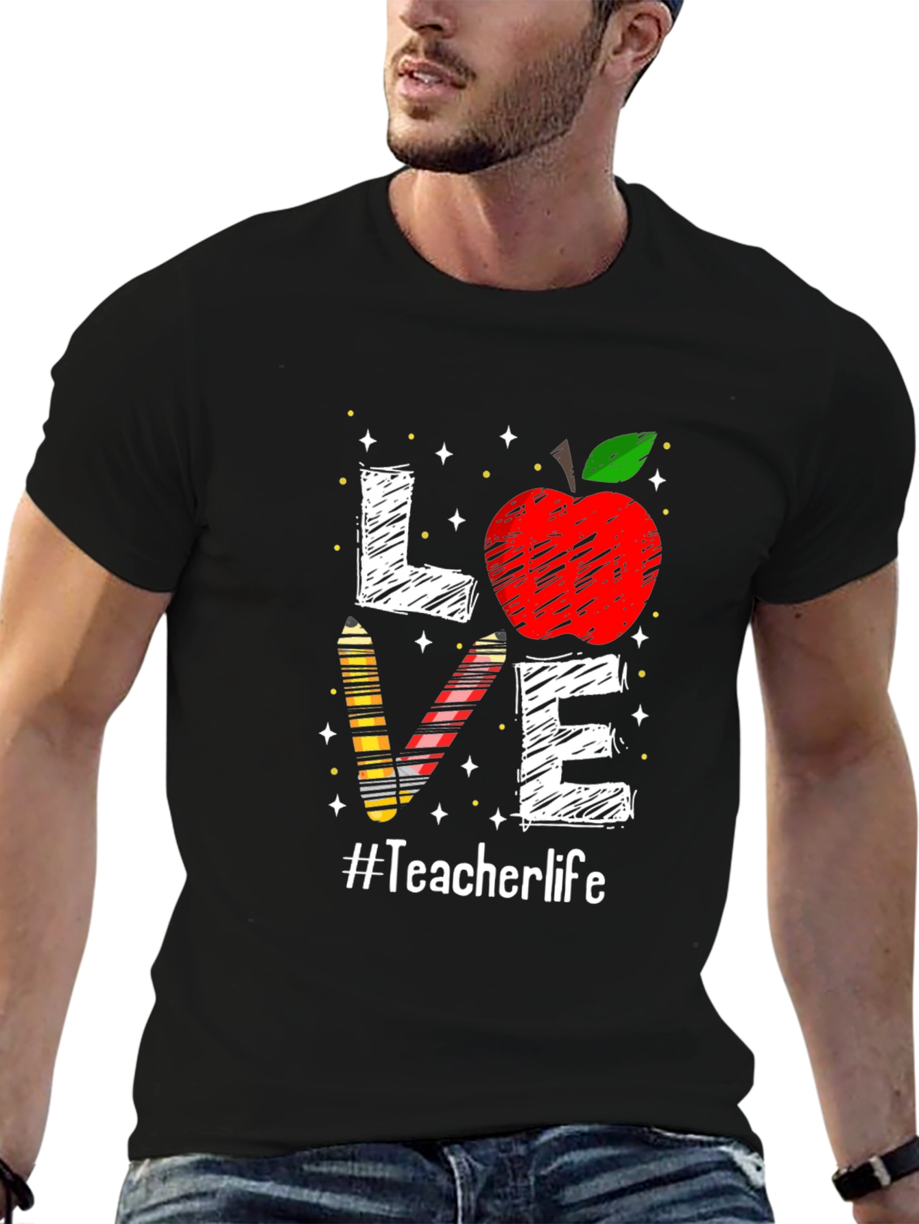 Teacher Life Apple Love Graphic Tee