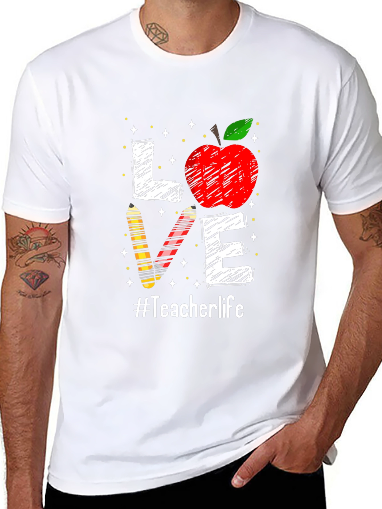 Teacher Life Apple Love Graphic Tee