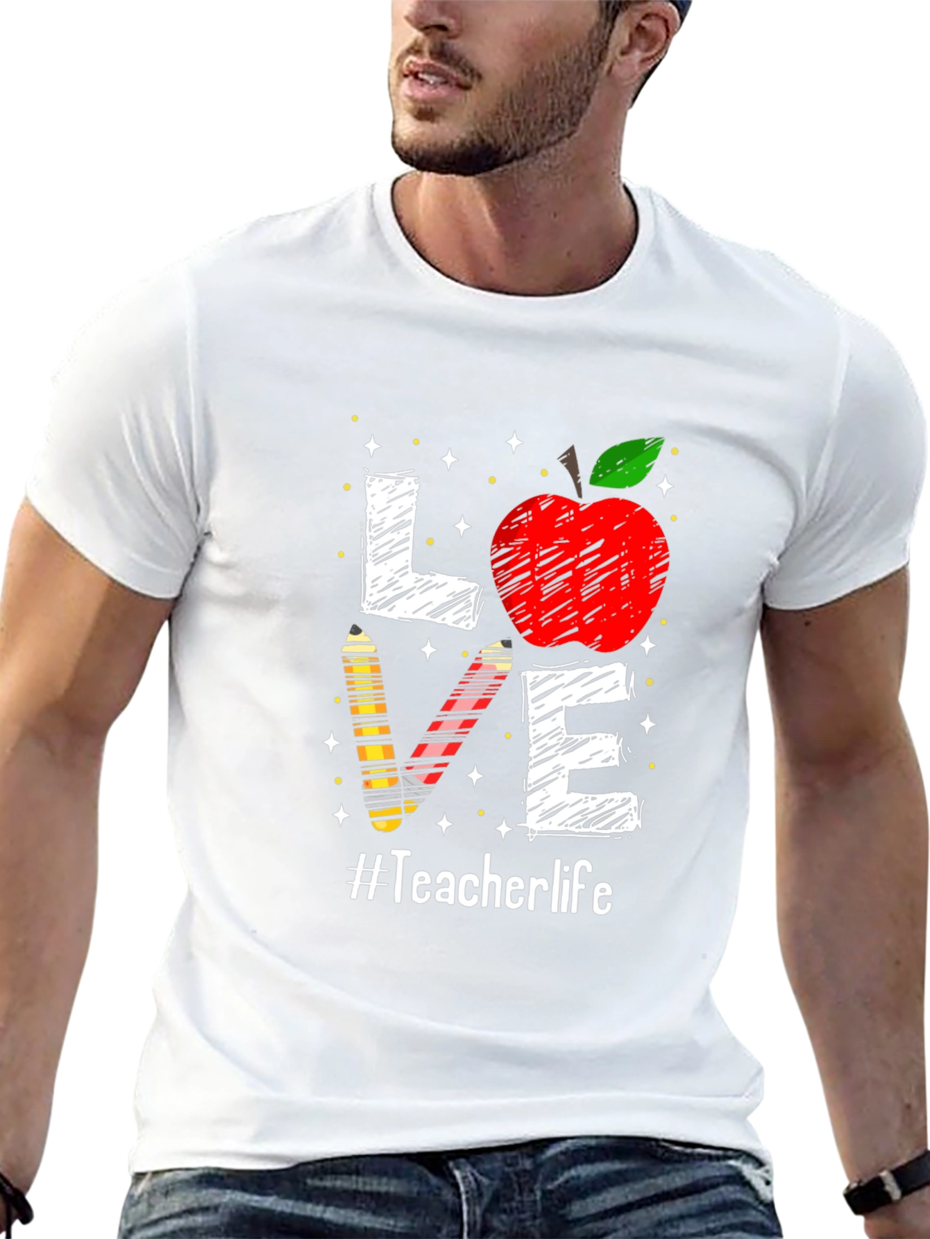 Teacher Life Apple Love Graphic Tee