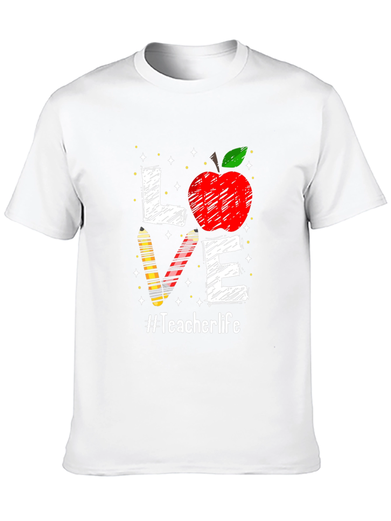 Teacher Life Apple Love Graphic Tee