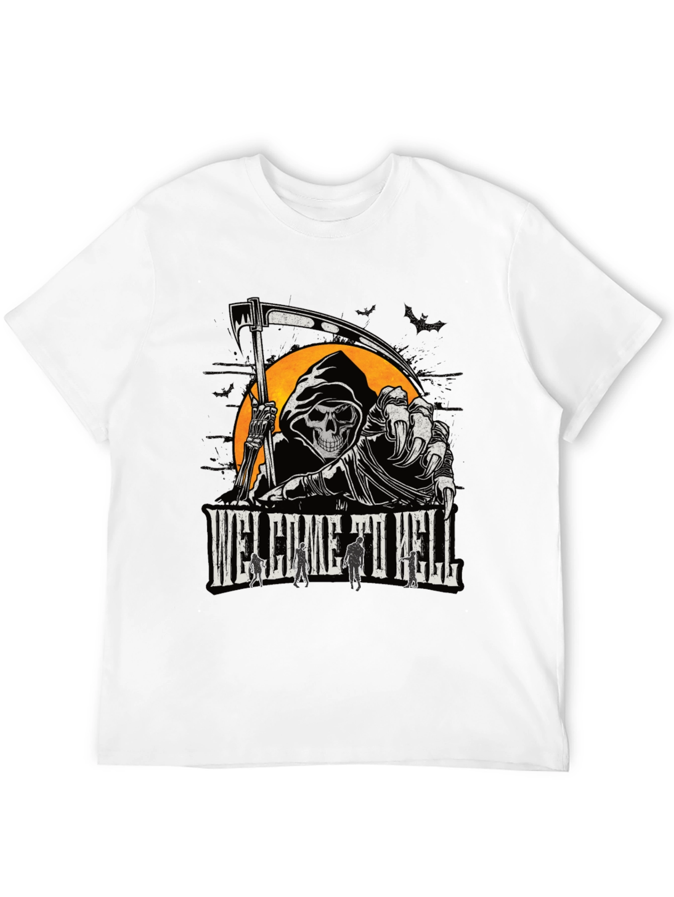 Welcome to Hell Grim Reaper Graphic T-Shirt