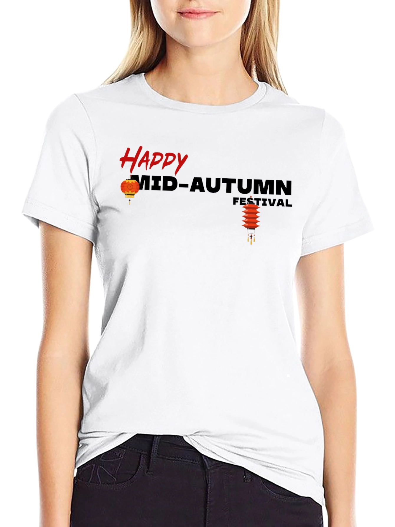 Happy Mid-Autumn Festival Black T-Shirt
