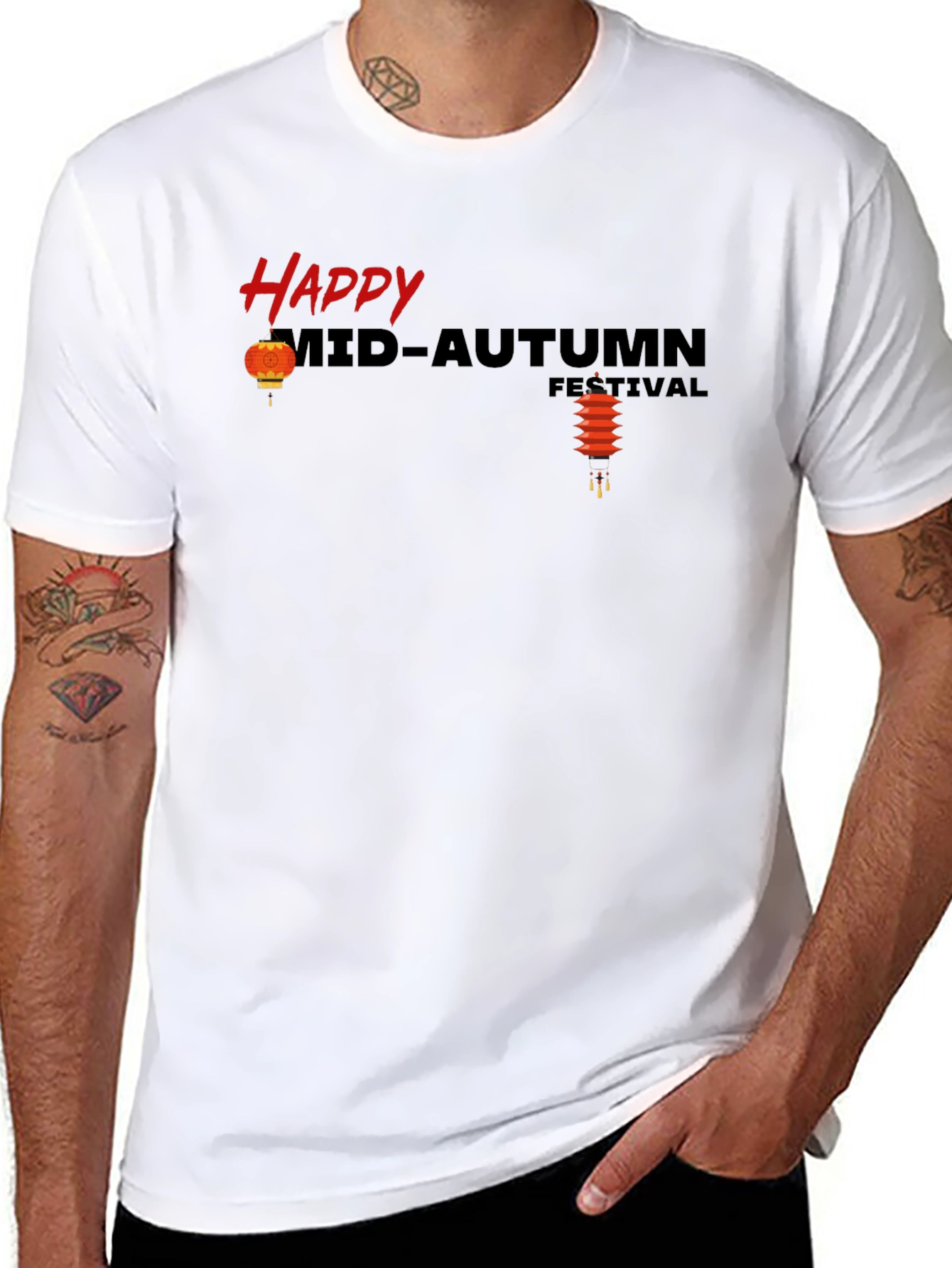 Happy Mid-Autumn Festival Black T-Shirt