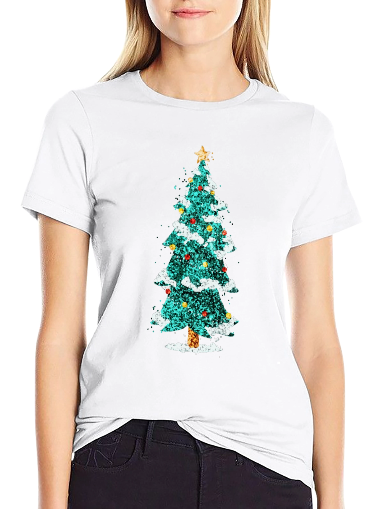 Festive Christmas Tree Graphic Tee - Holiday Style