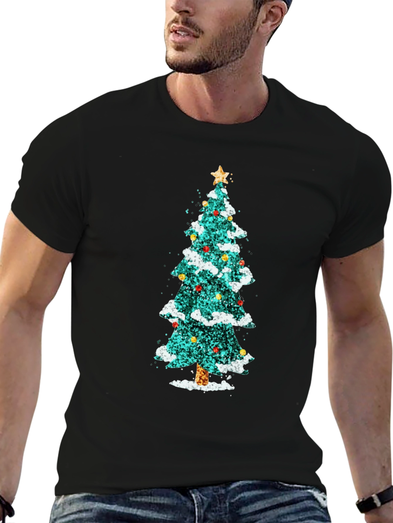 Festive Christmas Tree Graphic Tee - Holiday Style