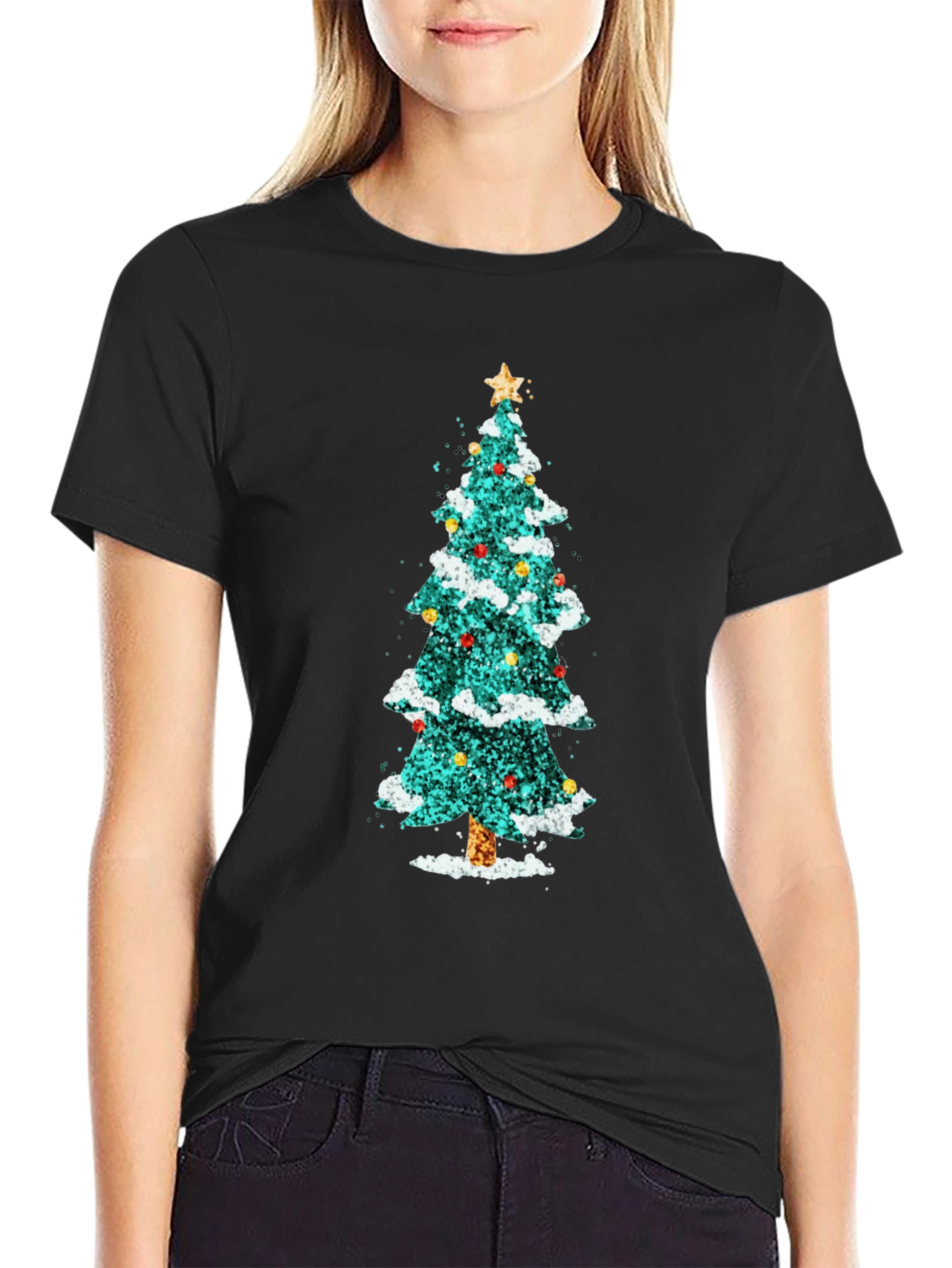 Festive Christmas Tree Graphic Tee - Holiday Style