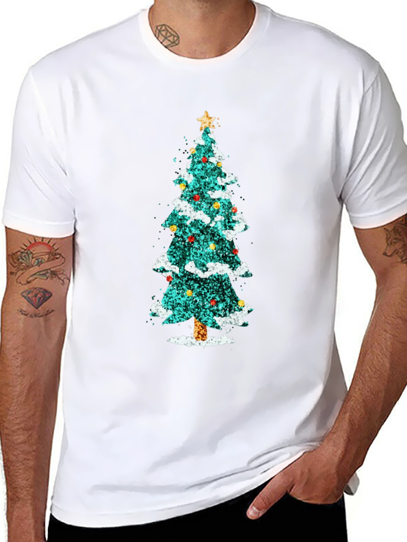 Festive Christmas Tree Graphic Tee - Holiday Style