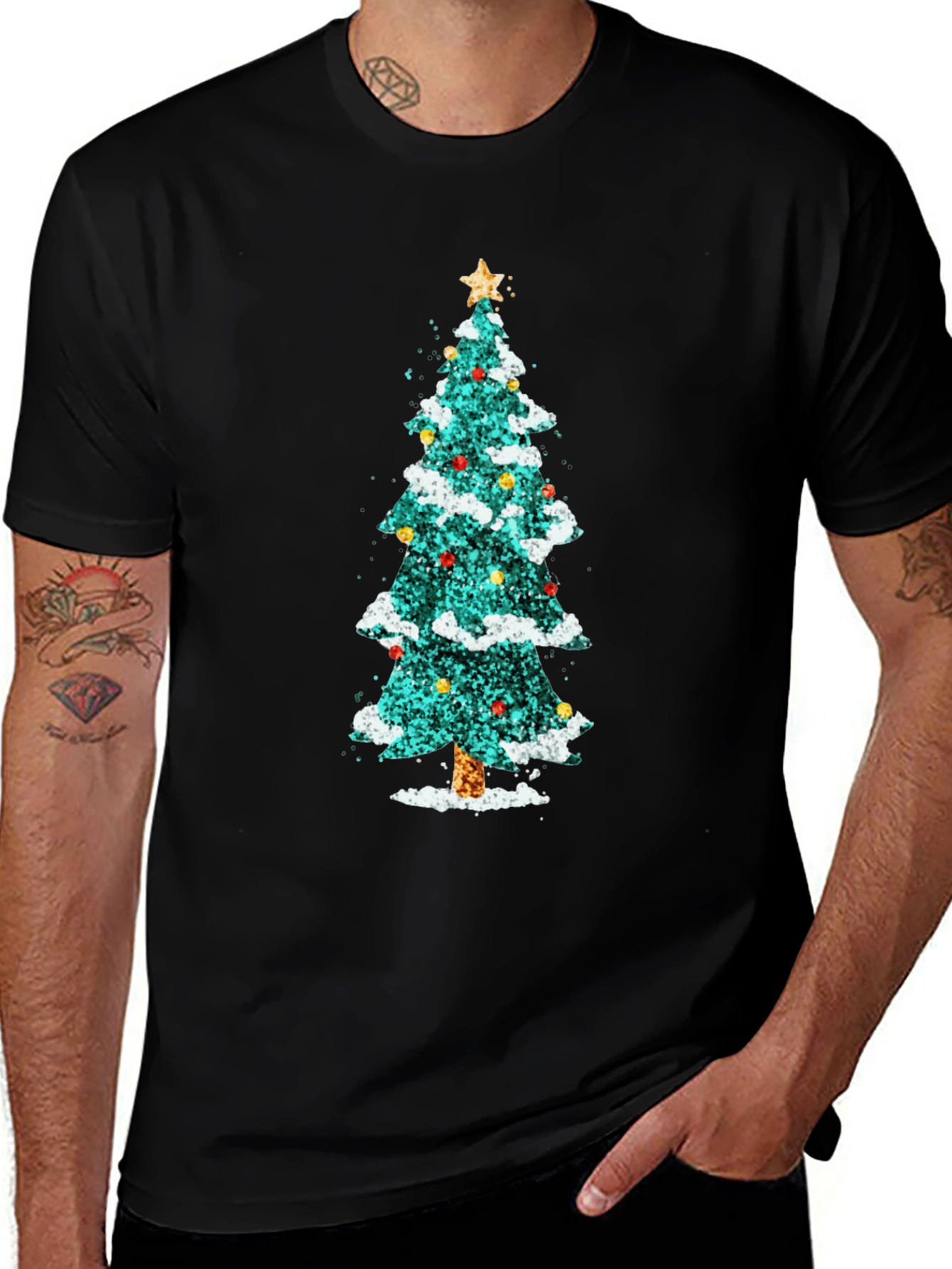 Festive Christmas Tree Graphic Tee - Holiday Style