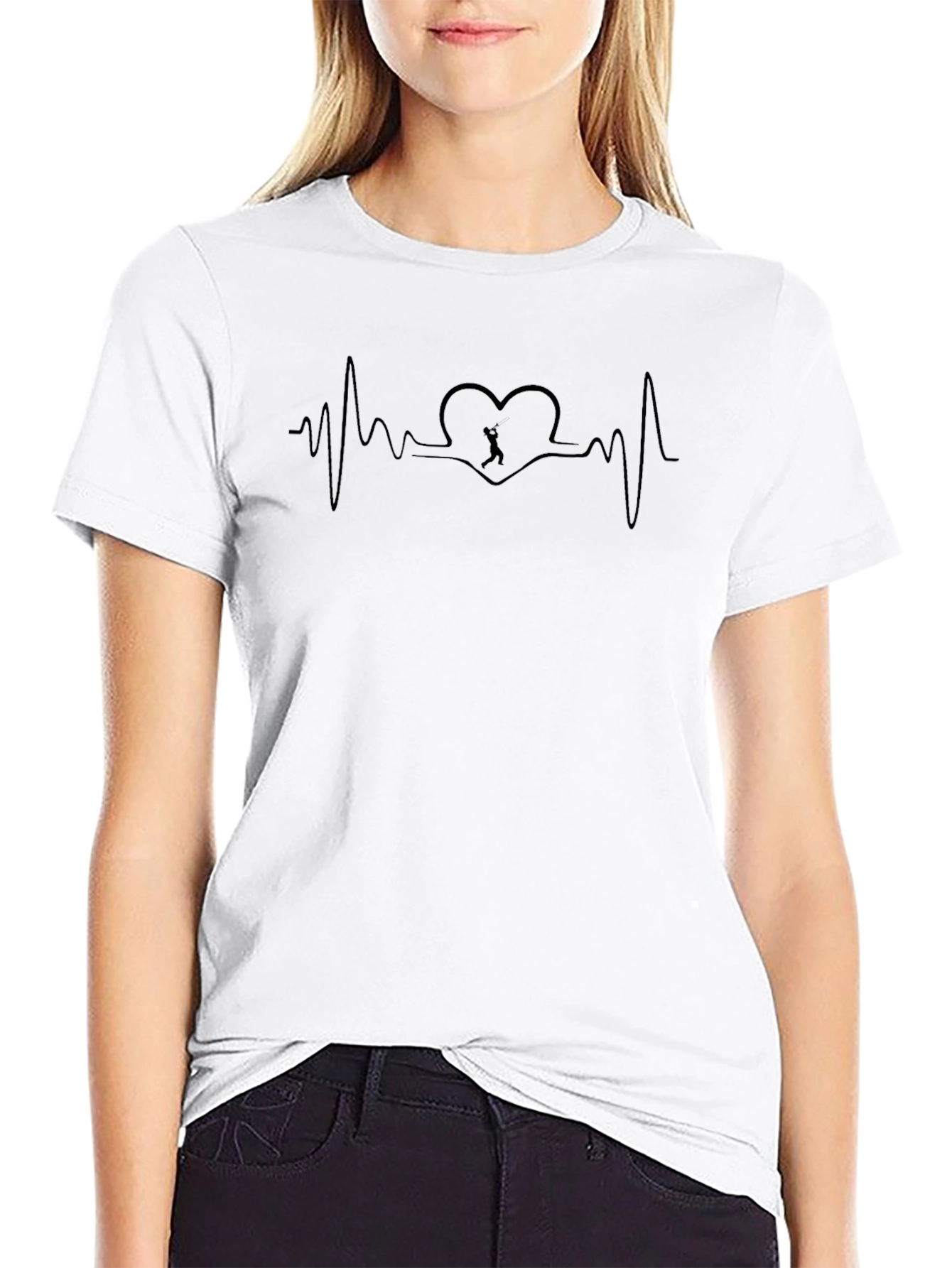 Heartbeat Tennis Player Graphic T-Shirt