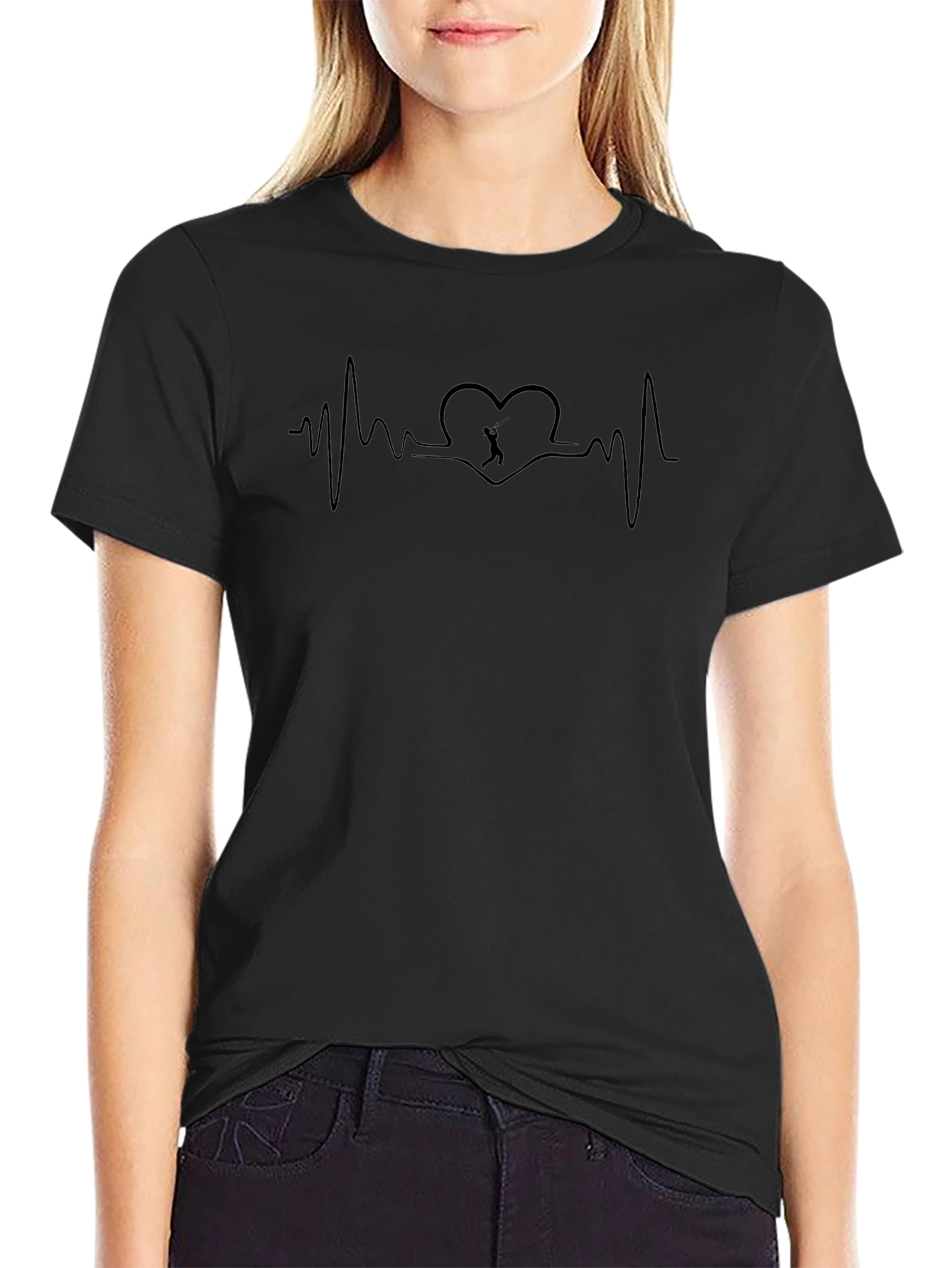 Heartbeat Tennis Player Graphic T-Shirt