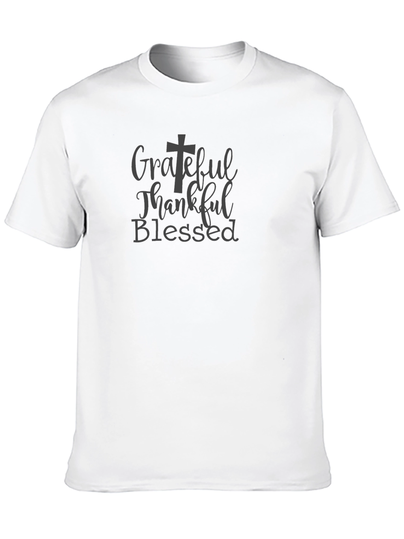 Grateful Thankful Blessed Black Tee