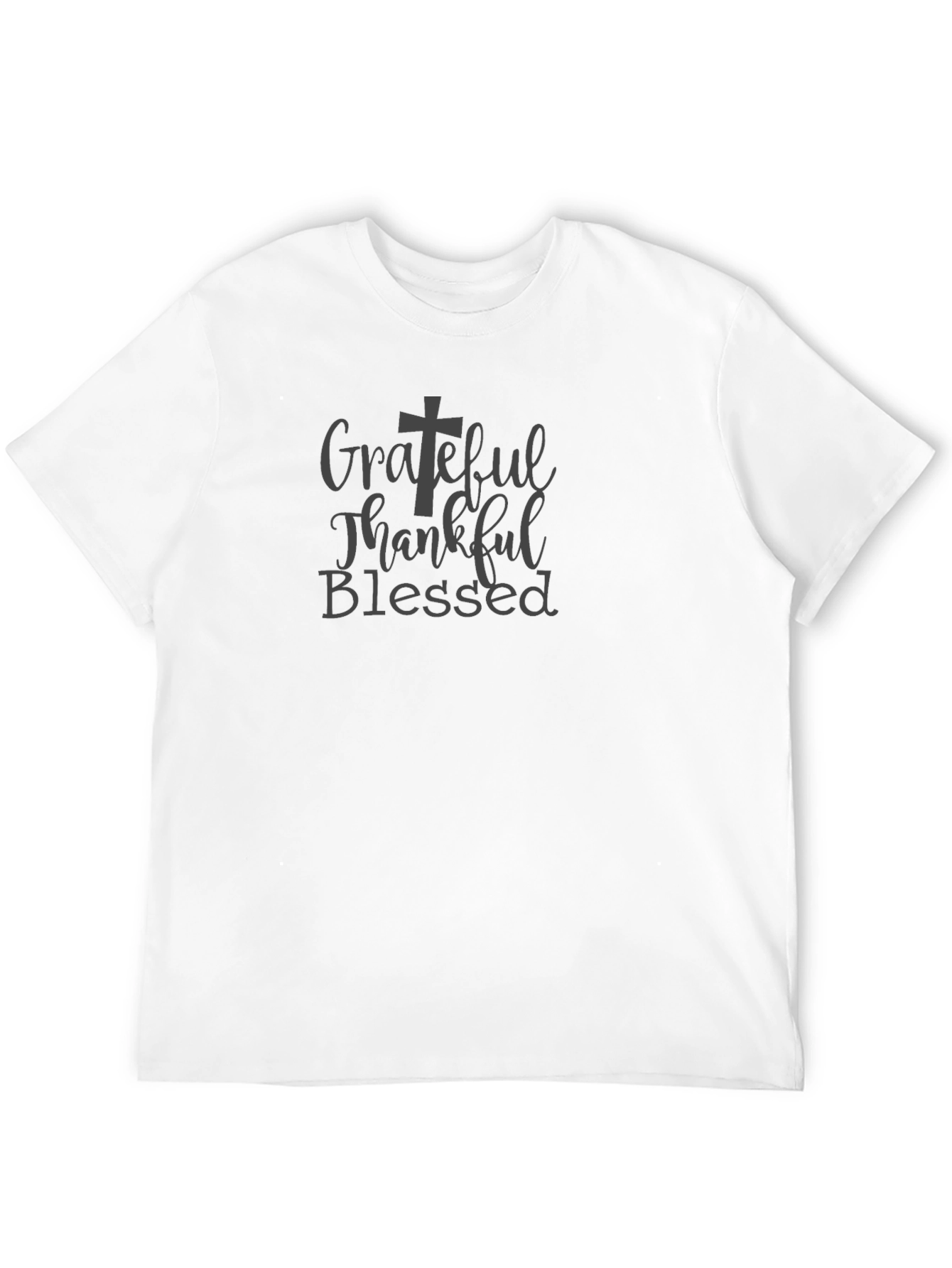Grateful Thankful Blessed Black Tee