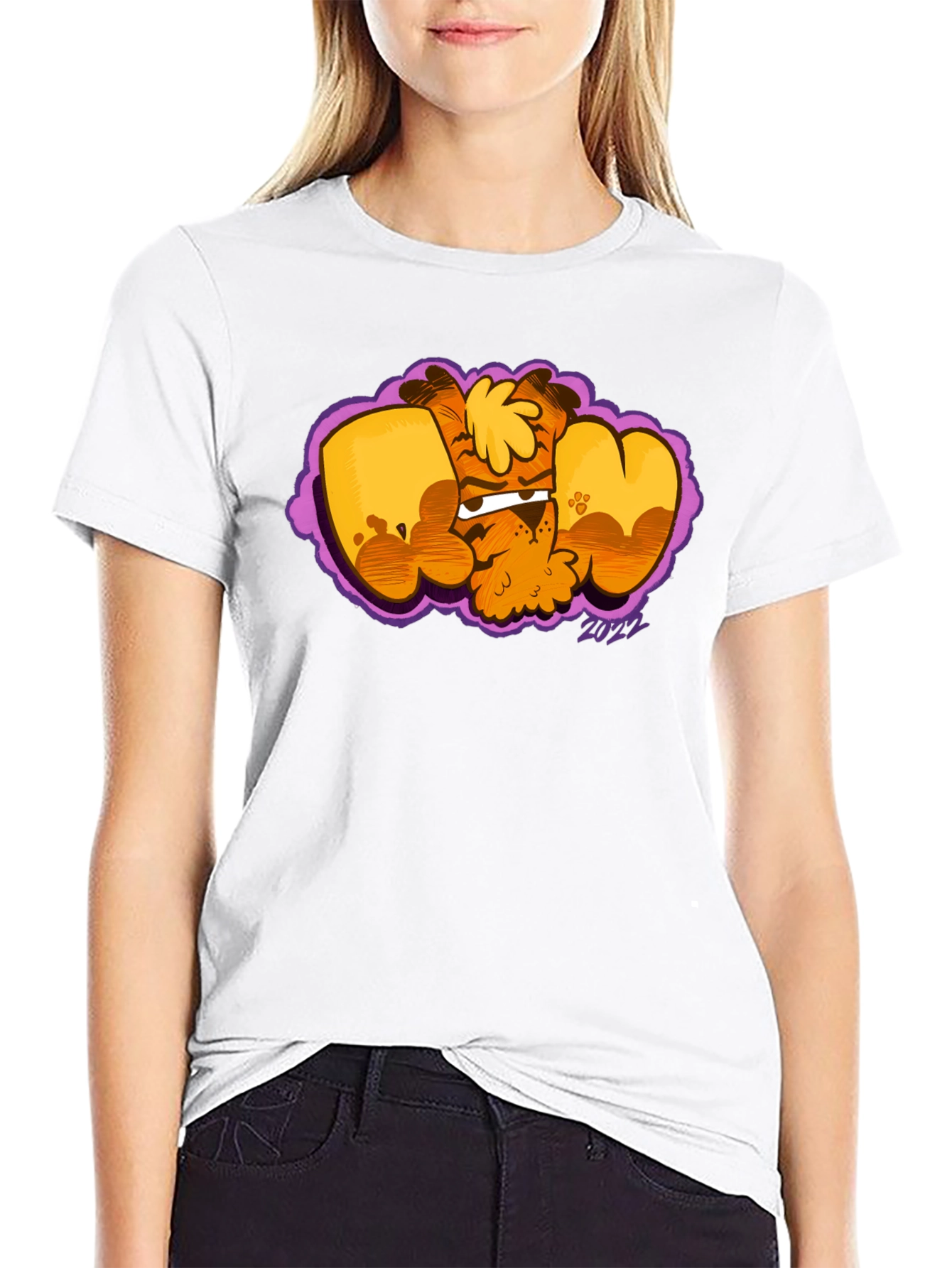 Cartoon Dog Graphic Black T-Shirt - Fun & Unique