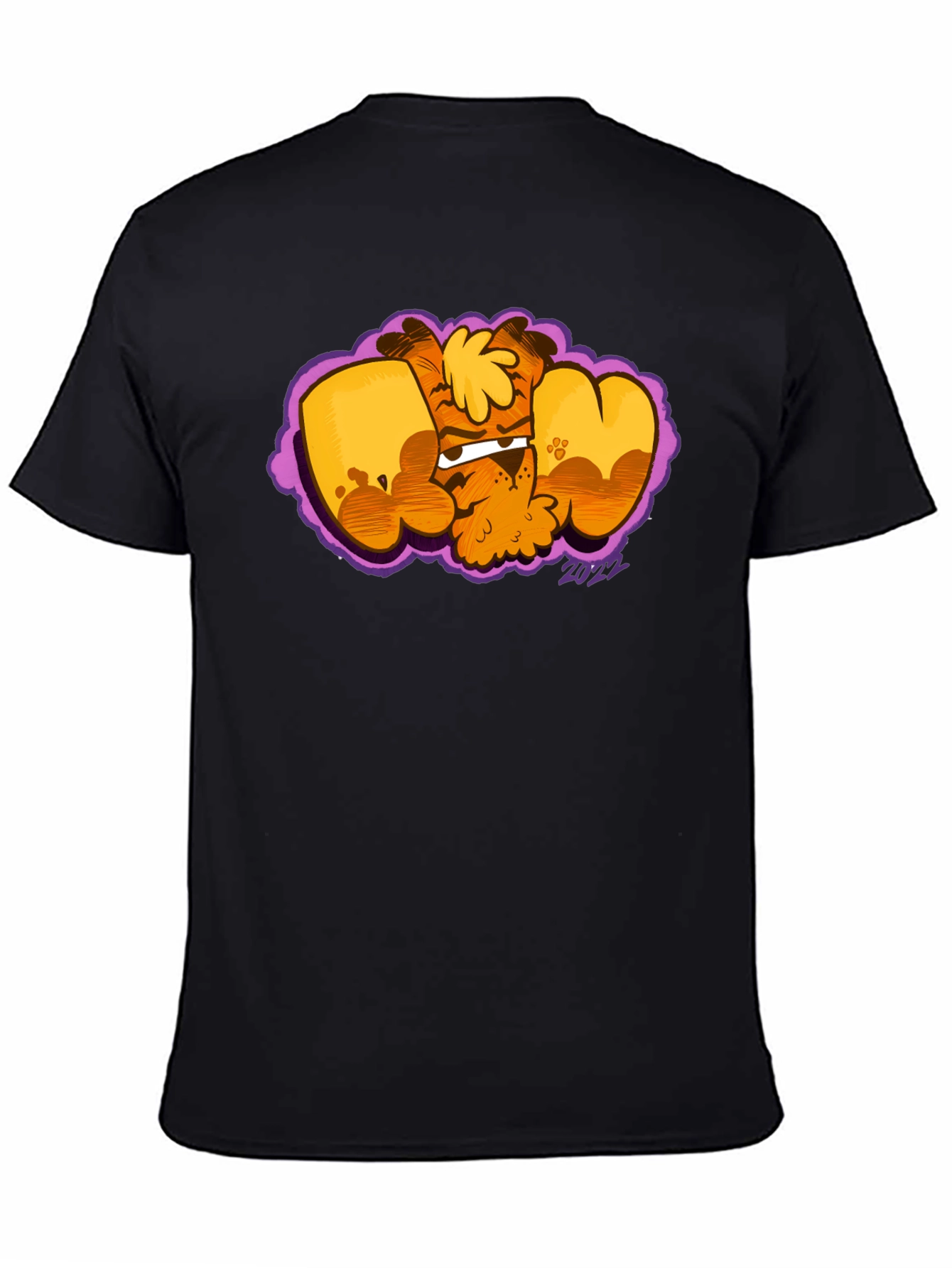 Cartoon Dog Graphic Black T-Shirt - Fun & Unique