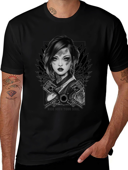 Ride With Your Soul T-Shirt - Edgy Biker Chic Tee