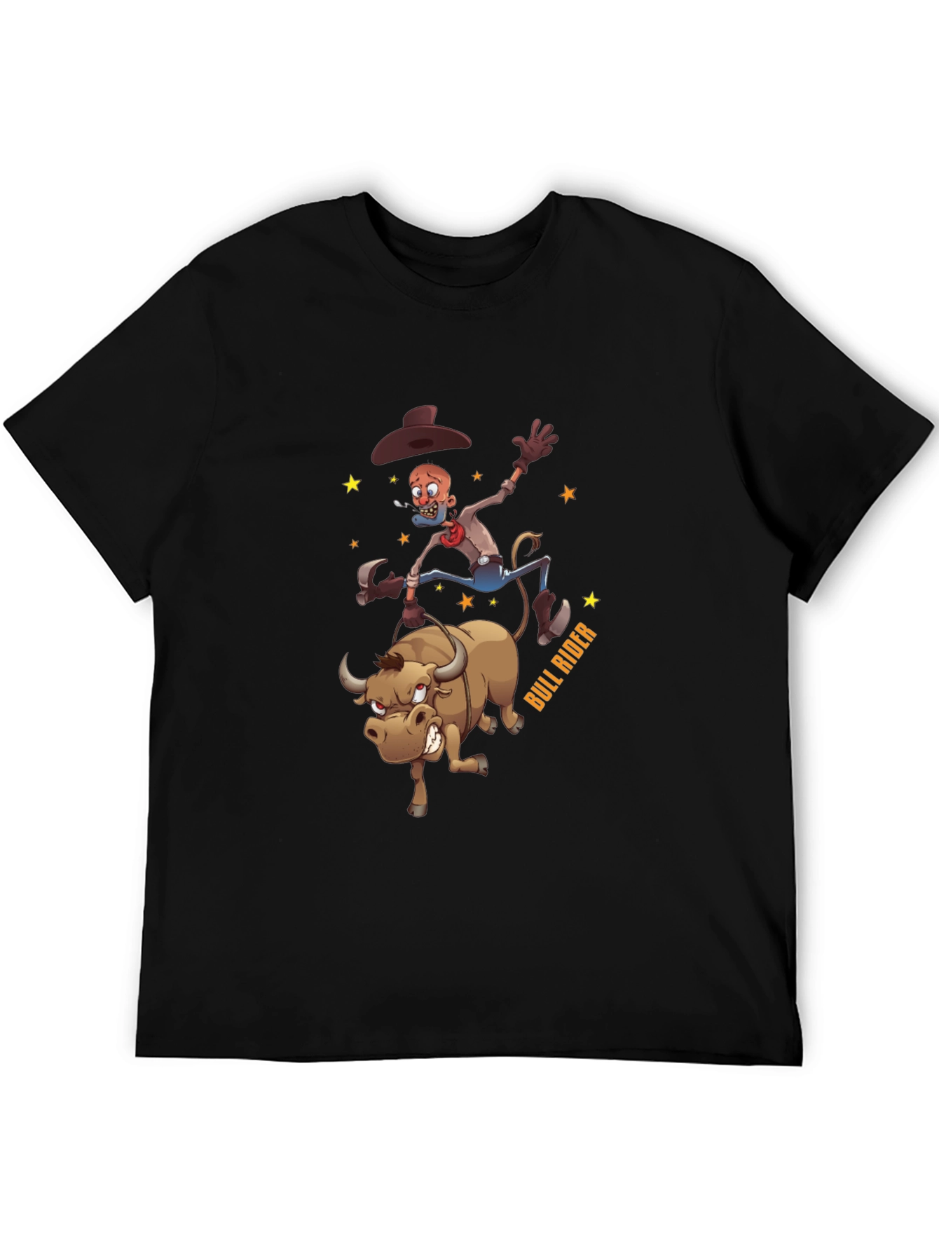 Cartoon Bull Rider Graphic T-Shirt