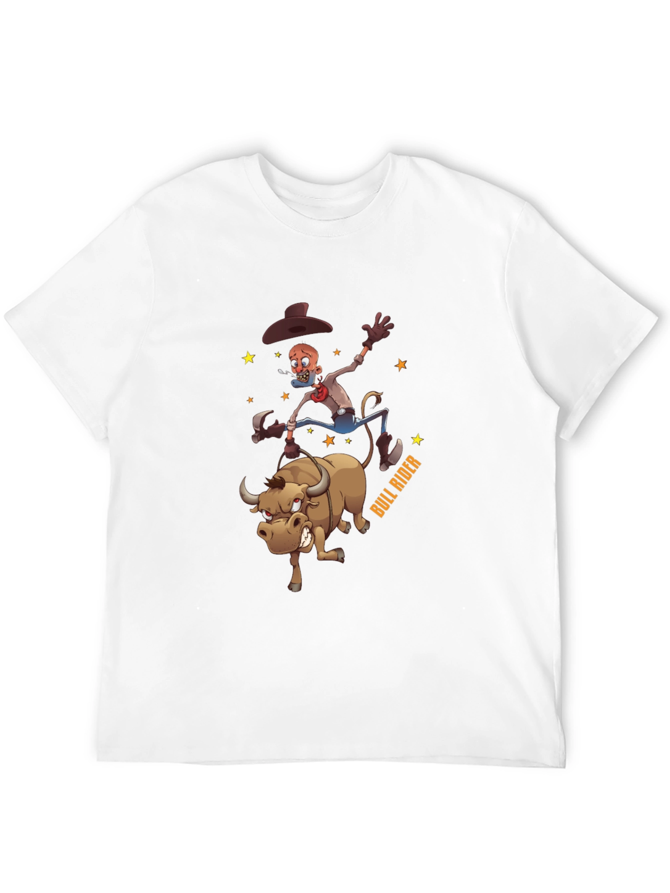Cartoon Bull Rider Graphic T-Shirt