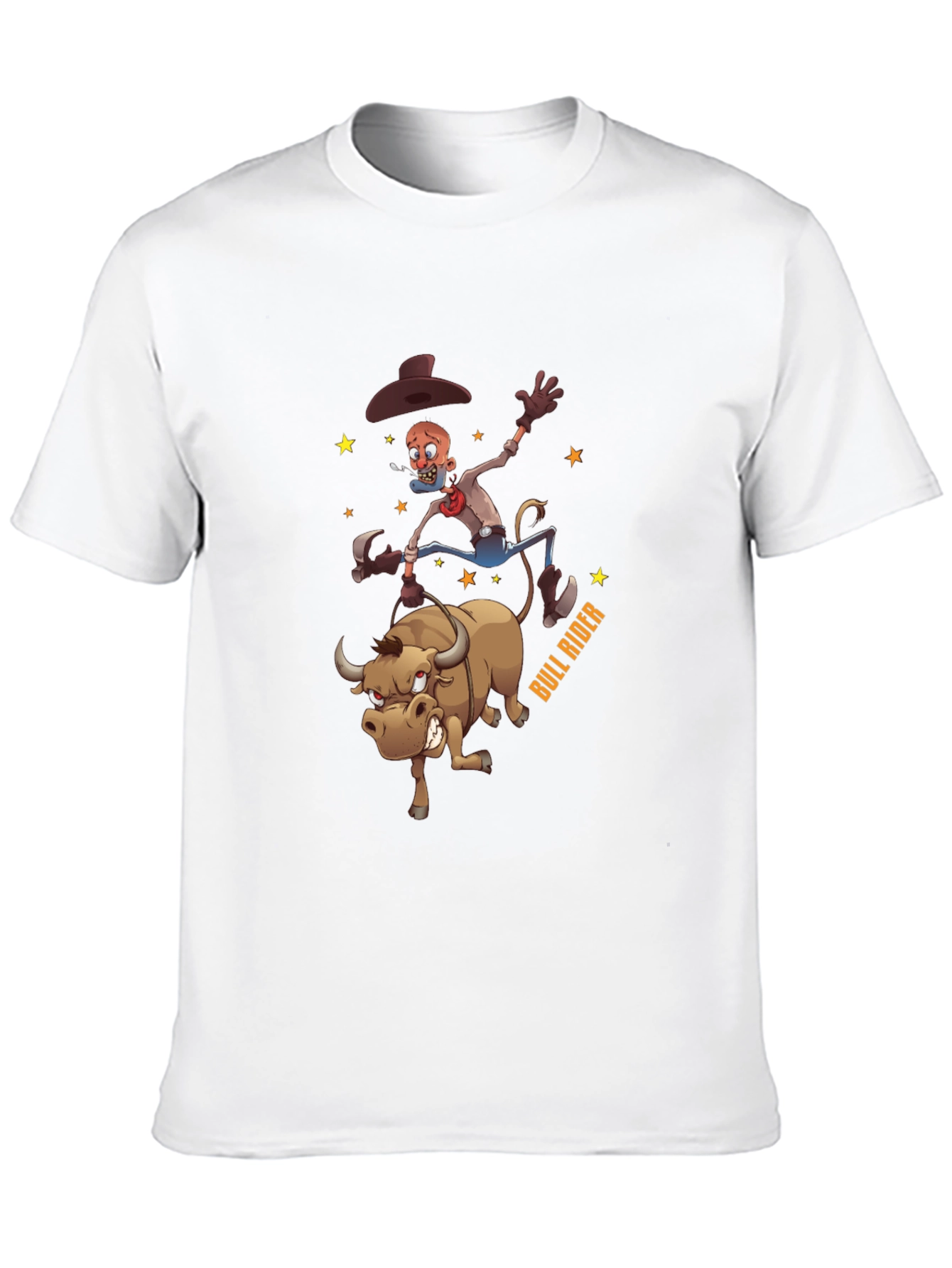 Cartoon Bull Rider Graphic T-Shirt