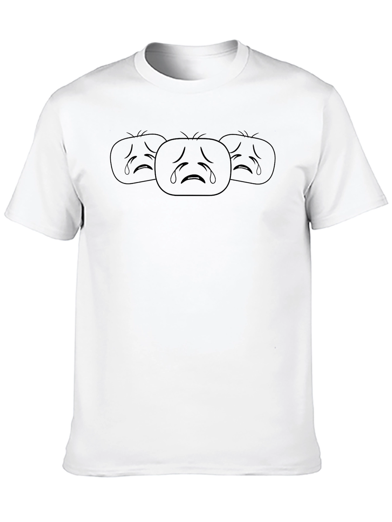 Sad Face T-Shirt Black Graphic Tee