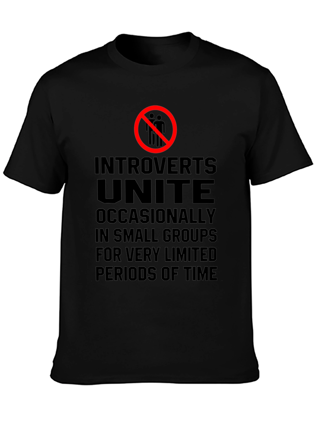 Introvert Unite Graphic Tee - Black Cotton Blend