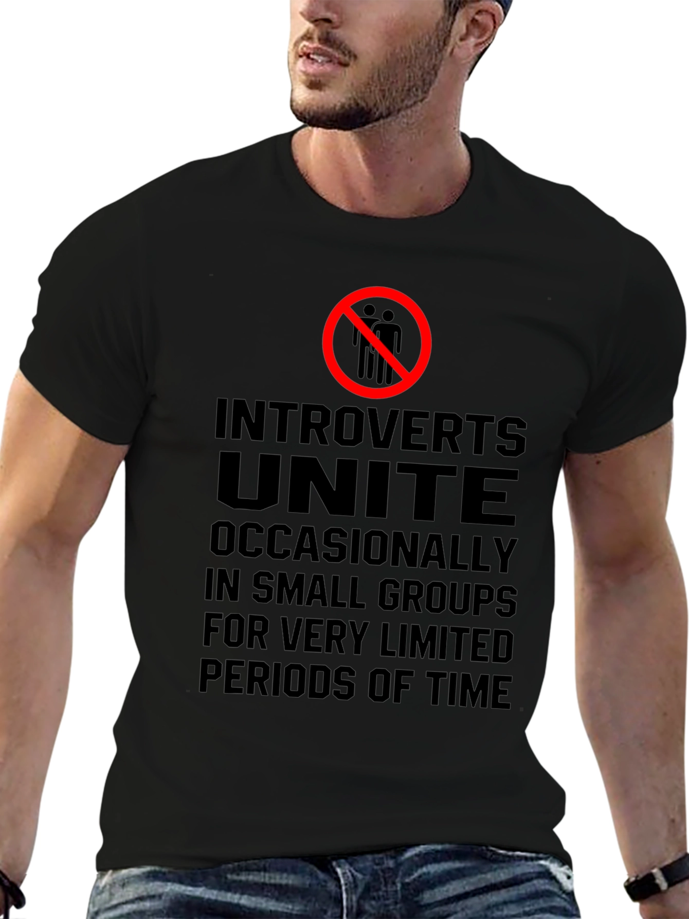 Introvert Unite Graphic Tee - Black Cotton Blend