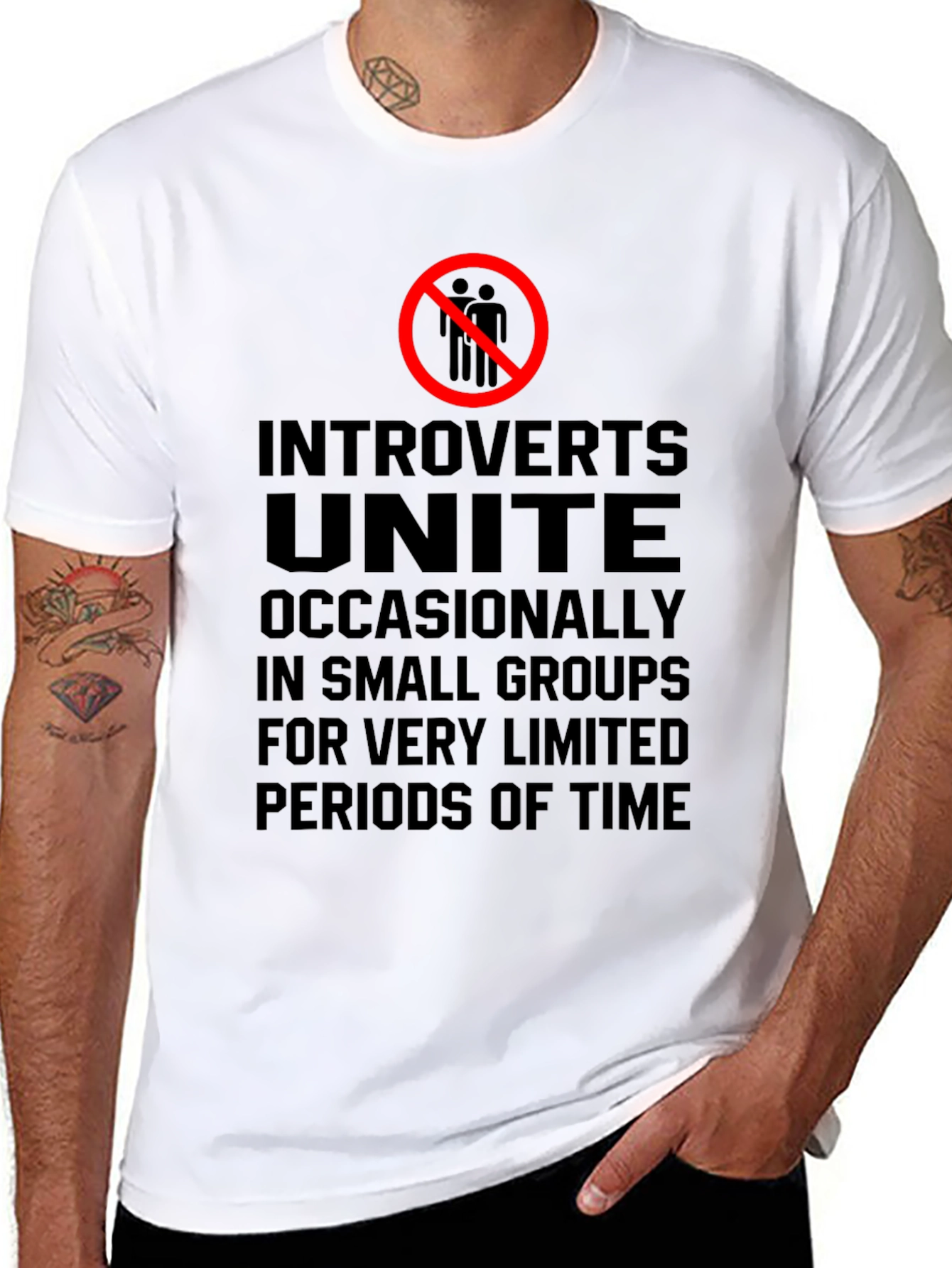 Introvert Unite Graphic Tee - Black Cotton Blend