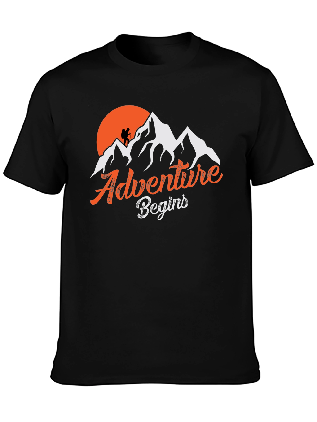Adventure Begins Graphic Tee - Mountain Climber Shirt