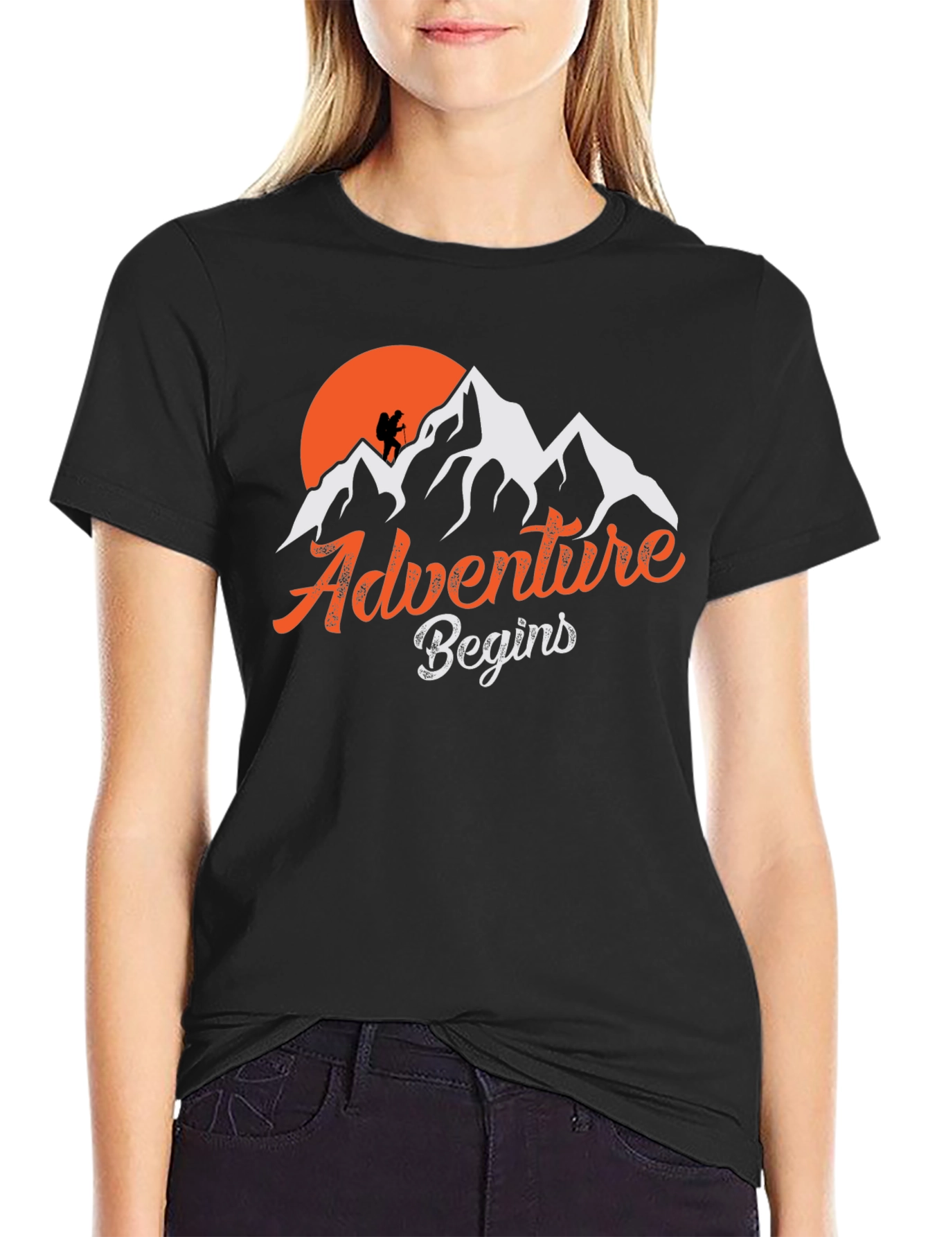 Adventure Begins Graphic Tee - Mountain Climber Shirt