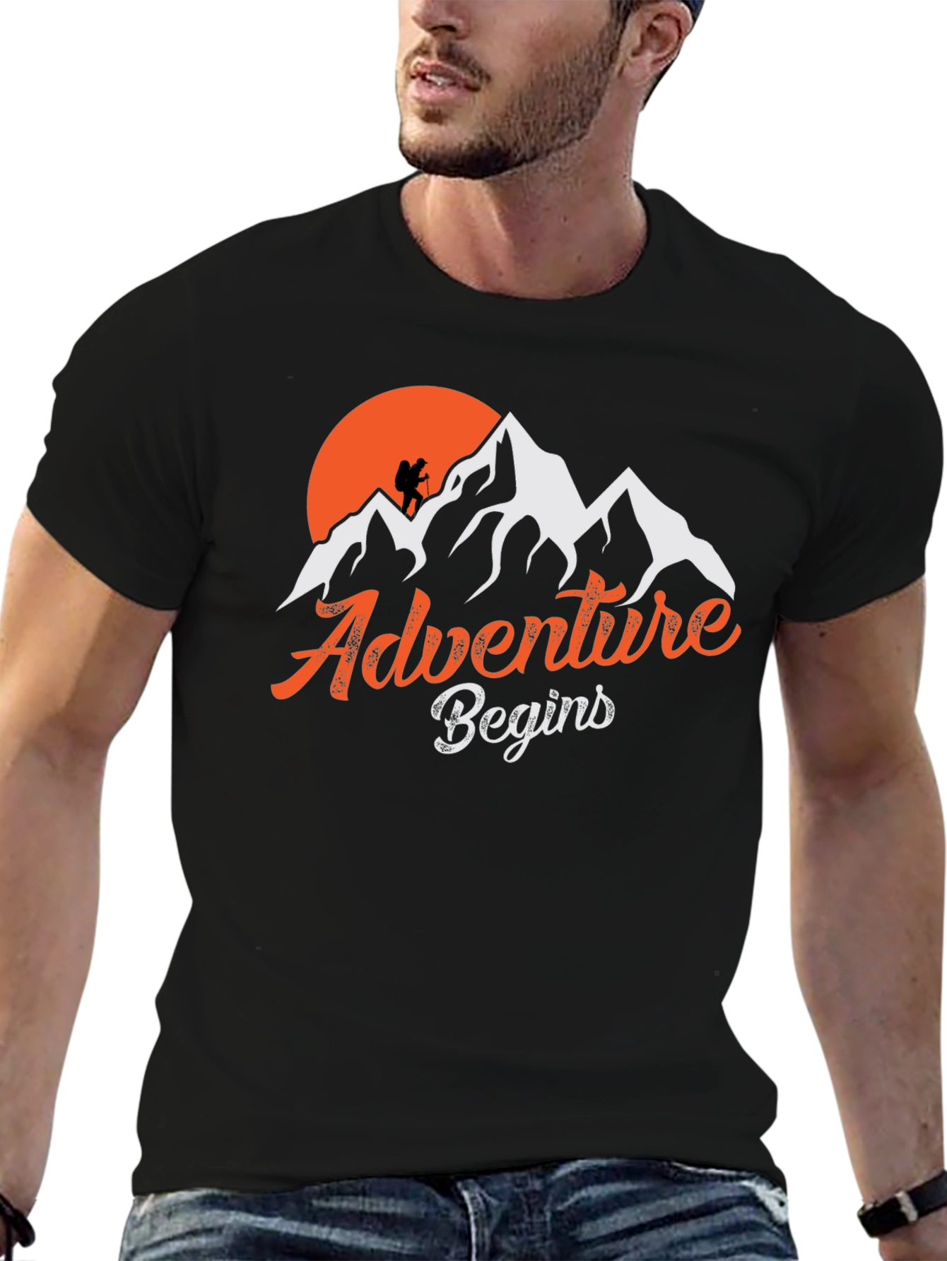 Adventure Begins Graphic Tee - Mountain Climber Shirt