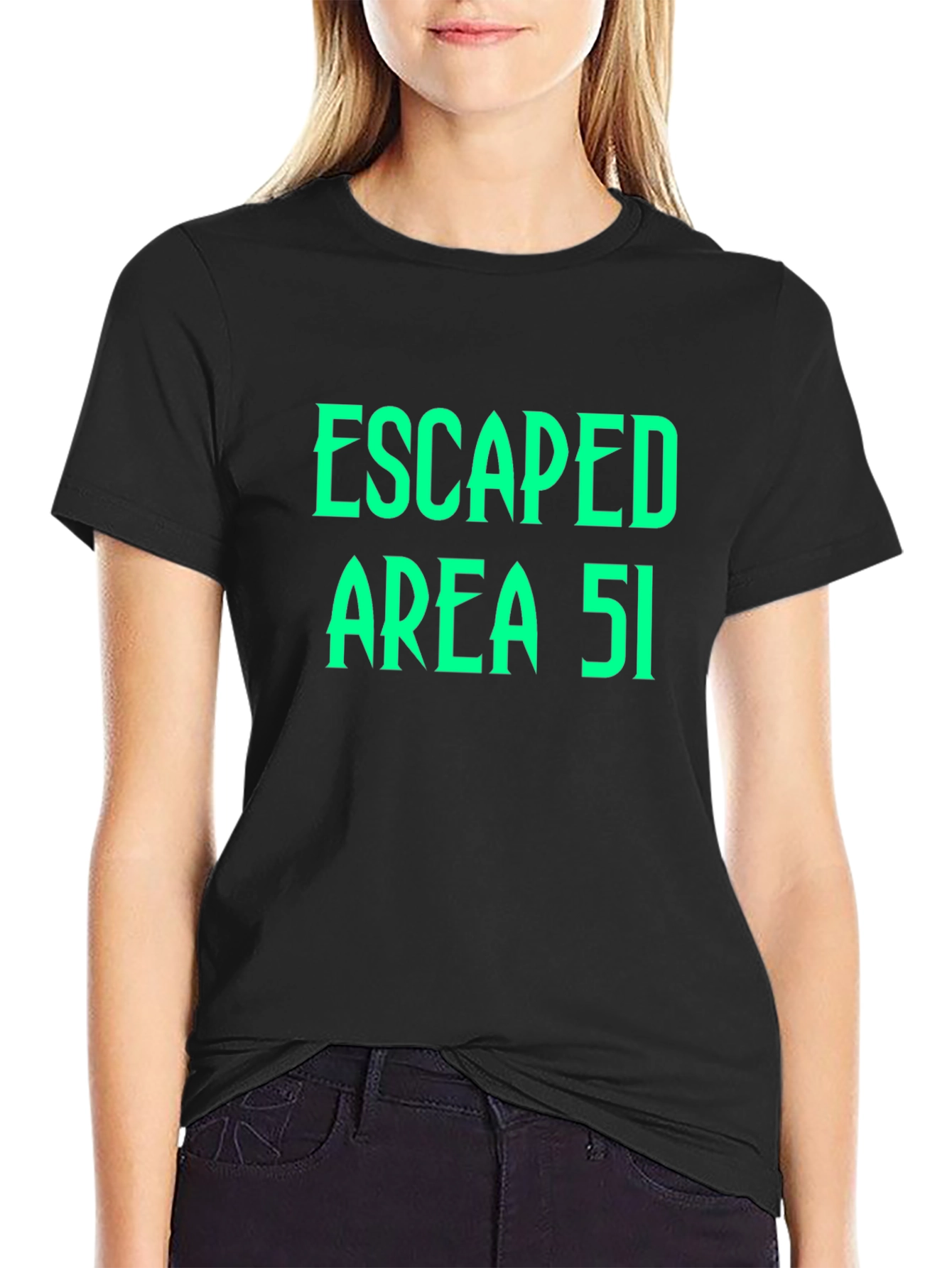 Escaped Area 51 Graphic Black T-Shirt