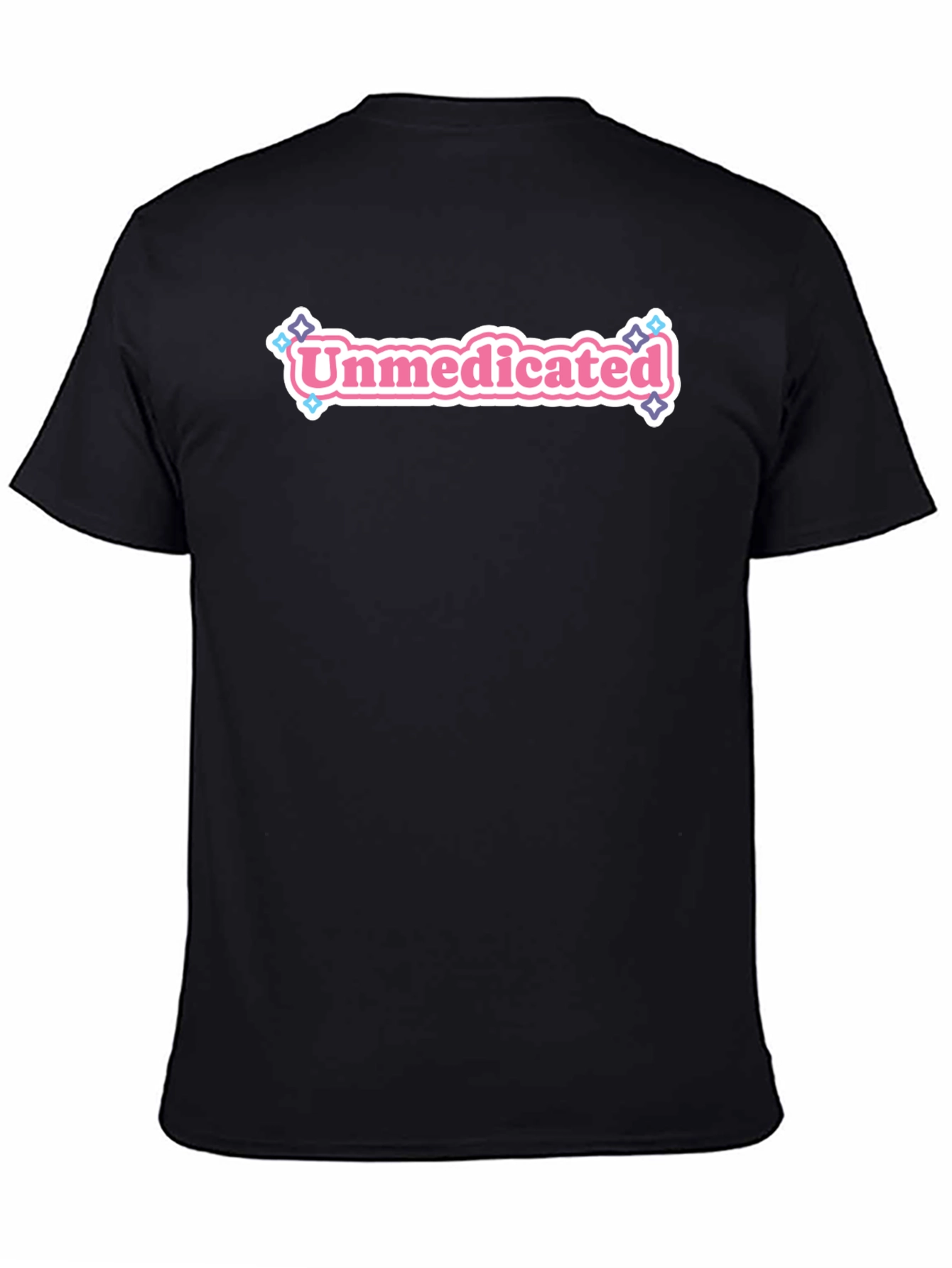 Unmedicated Graphic Tee - Black Crew Neck T-Shirt