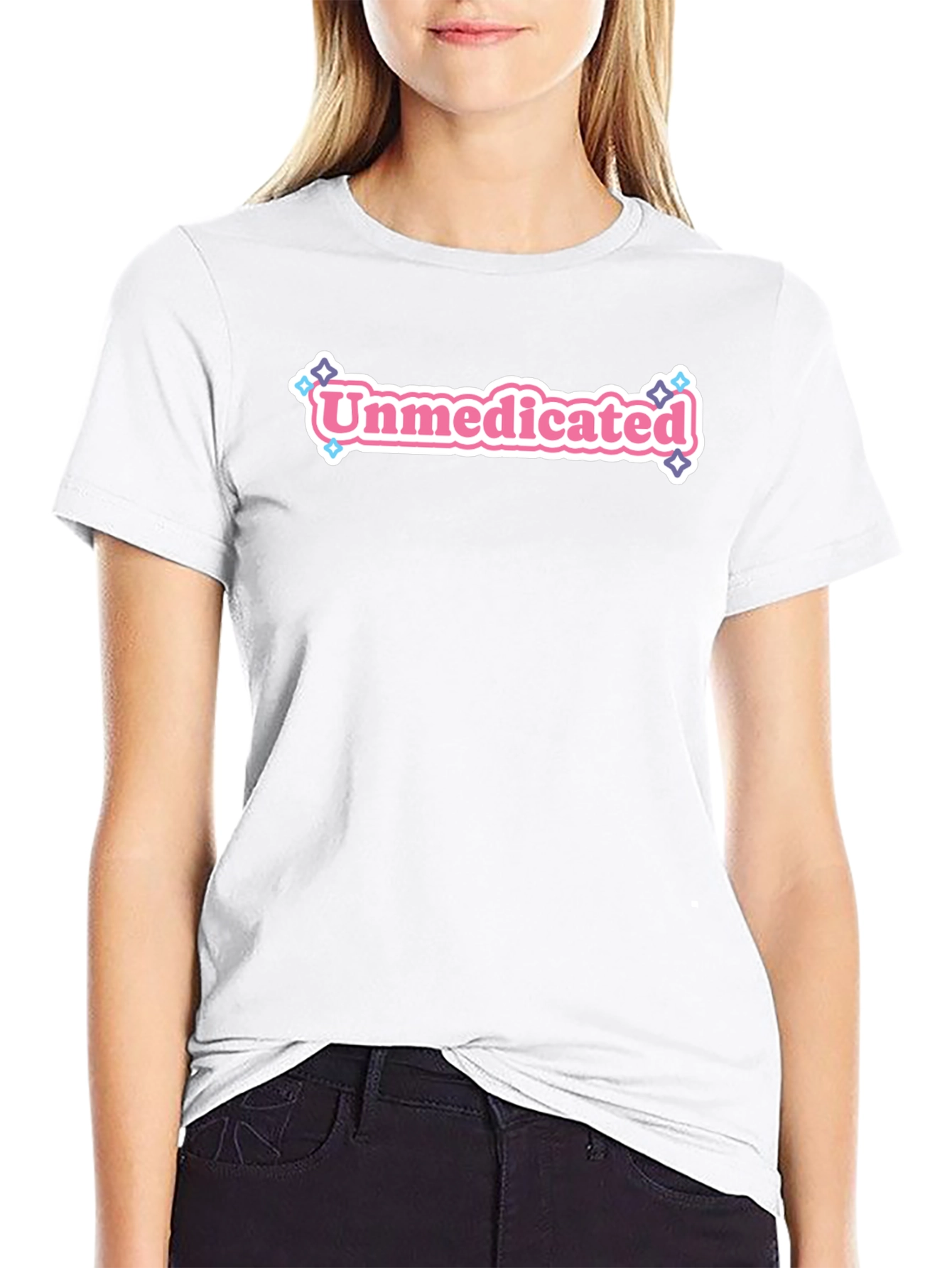 Unmedicated Graphic Tee - Black Crew Neck T-Shirt