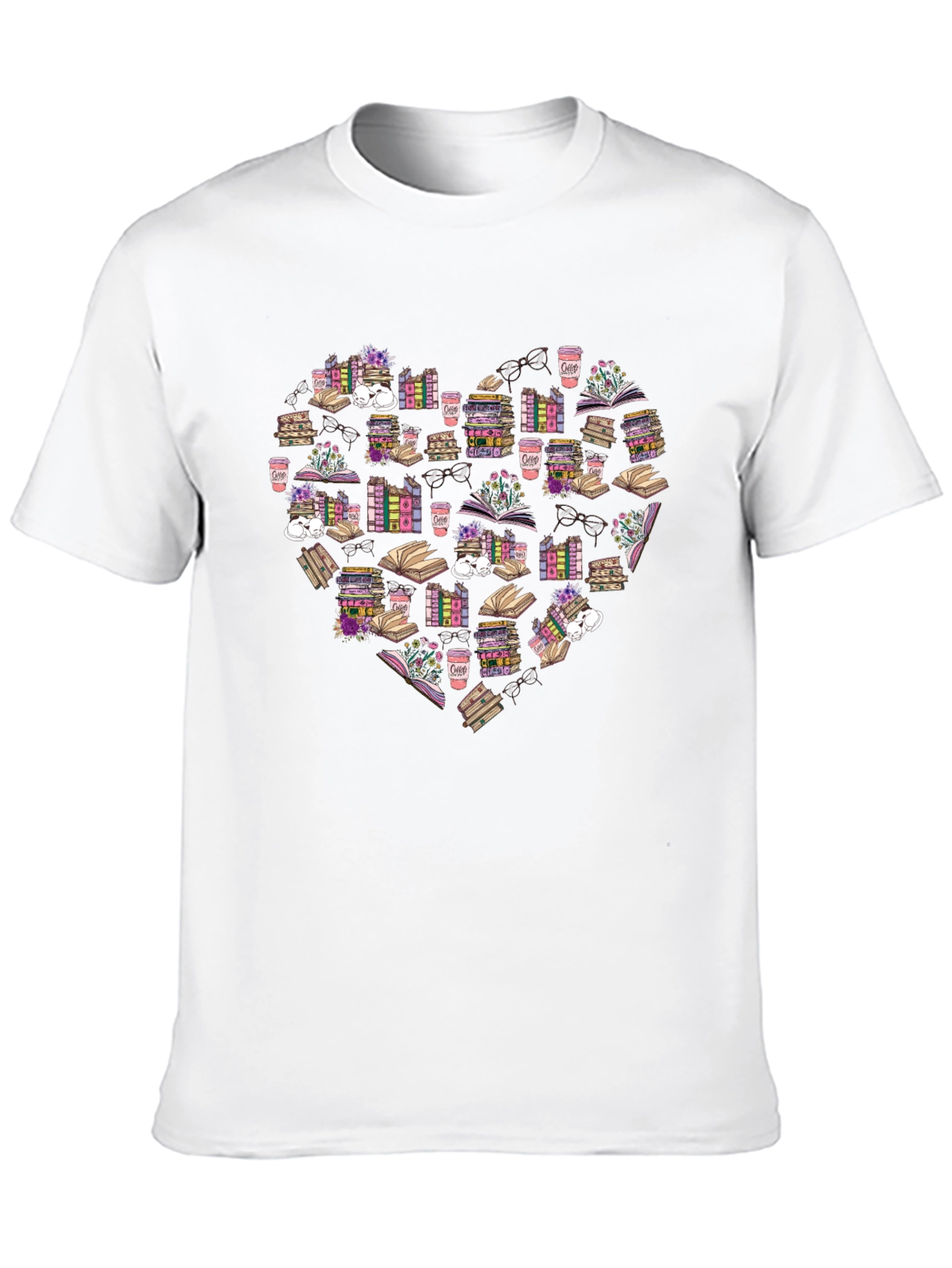 Book Lover Heart Graphic T-Shirt