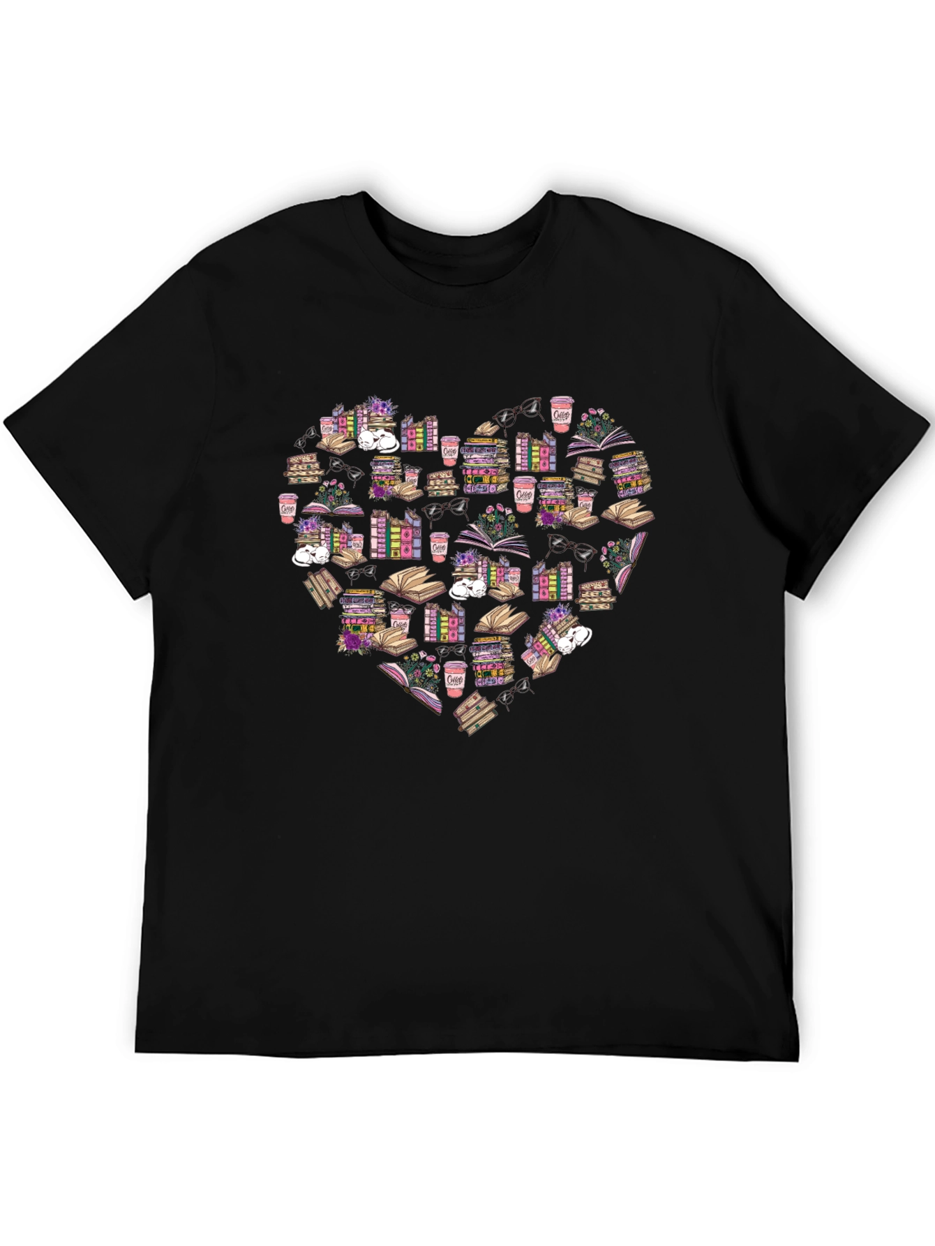 Book Lover Heart Graphic T-Shirt