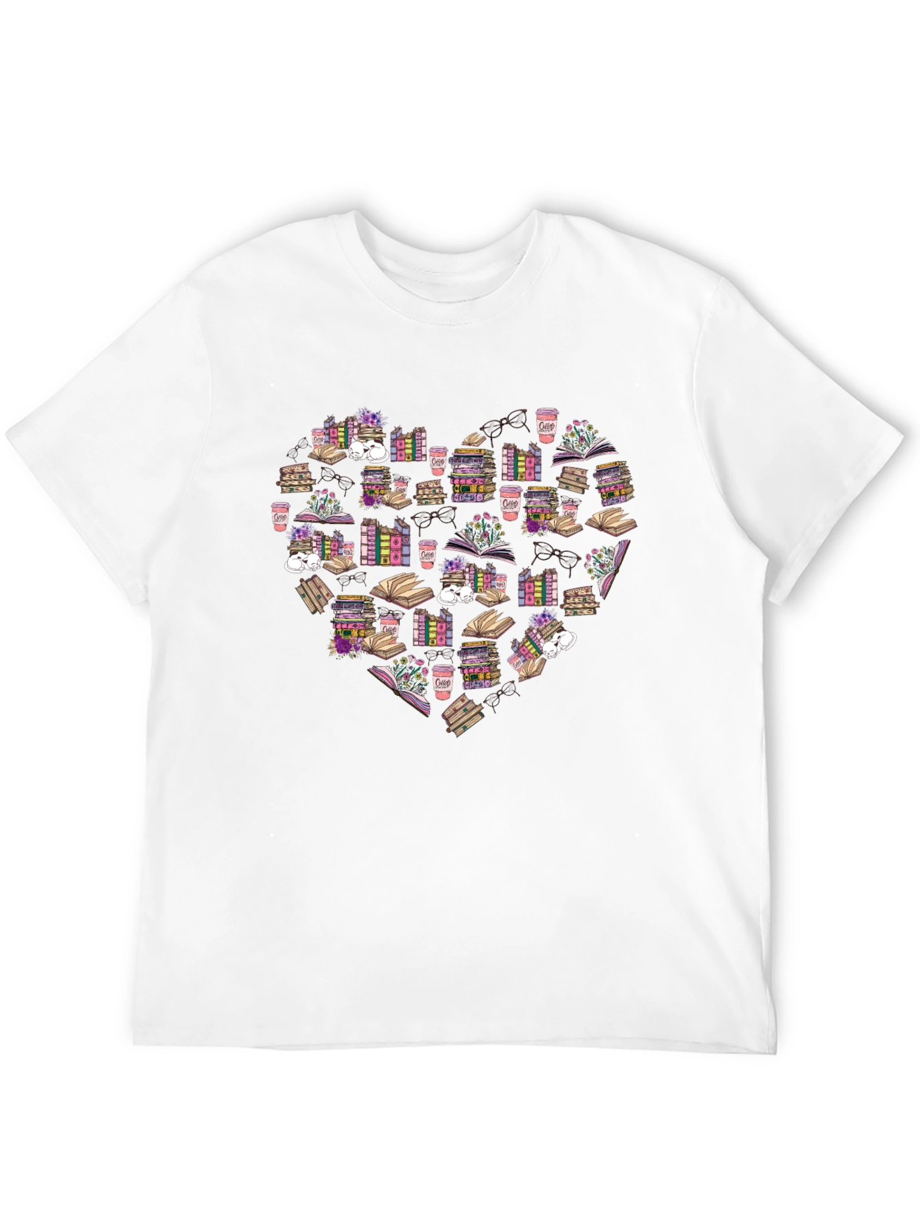 Book Lover Heart Graphic T-Shirt